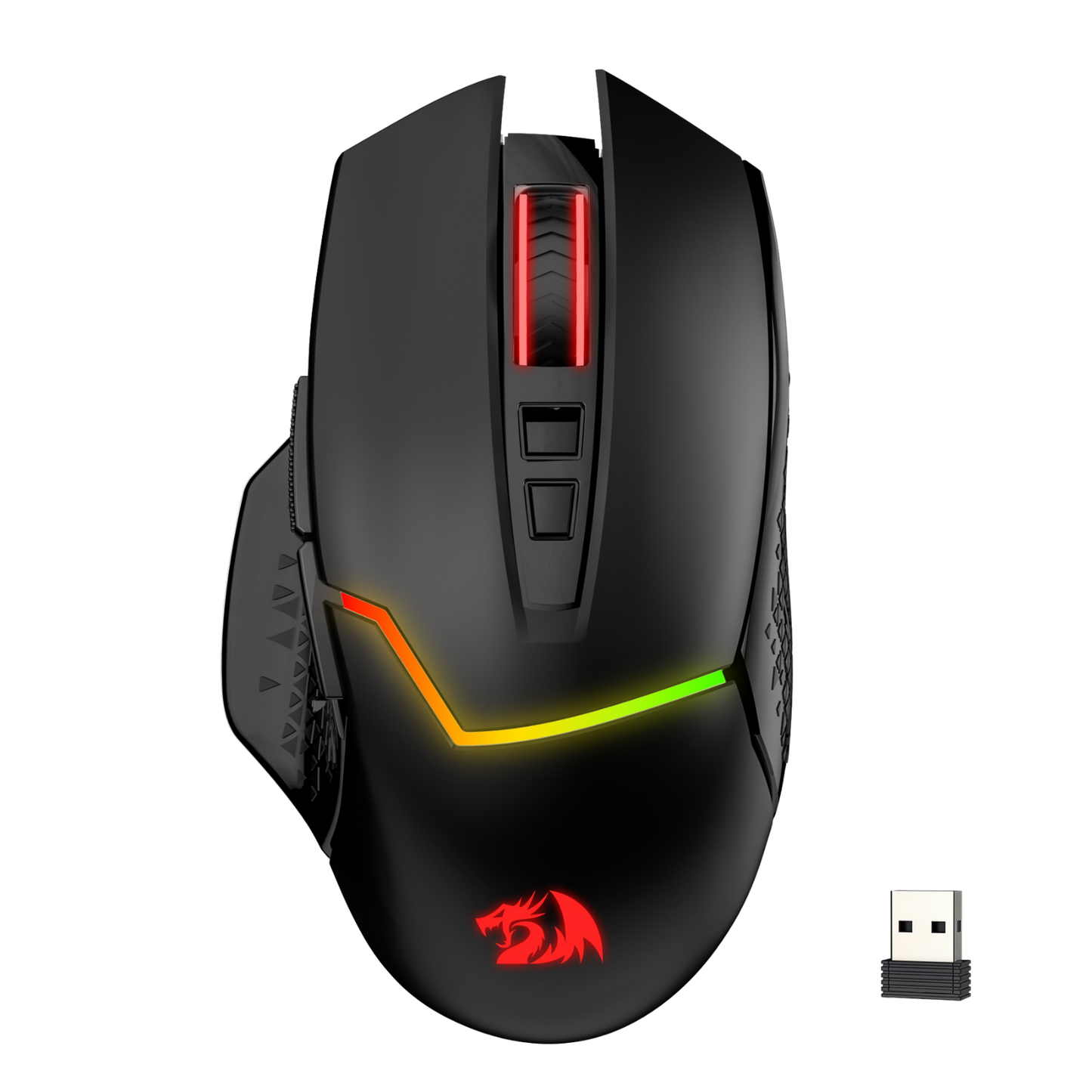 Redragon M690 MAX Wireless Gaming Mouse, Tri-Mode RGB Mice w/ 7 Macro Buttons, 12800 DPI, 400mAh Rechargeable Mouse for PC/Mac/Laptop