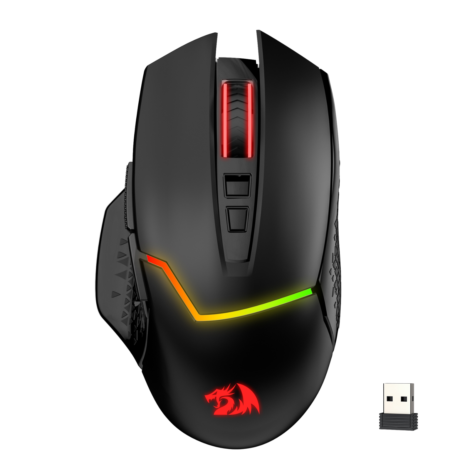 Redragon M690 MAX Wireless Gaming Mouse, Tri-Mode RGB Mice w/ 7 Macro Buttons, 12800 DPI, 400mAh Rechargeable Mouse for PC/Mac/Laptop