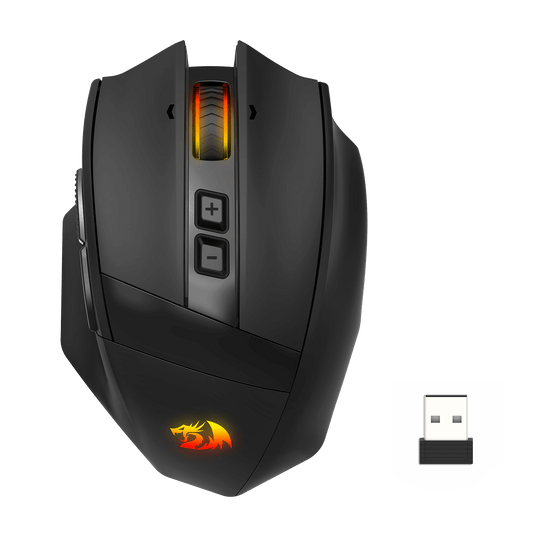 Redragon M923 PRO 3-Mode RGB Gaming Mouse, Optical Ergonomic Gamer Mouse with Max 24,000DPI, Pro Precision Sensor SG8960, 8 Macro Buttons, Software Supported | show
