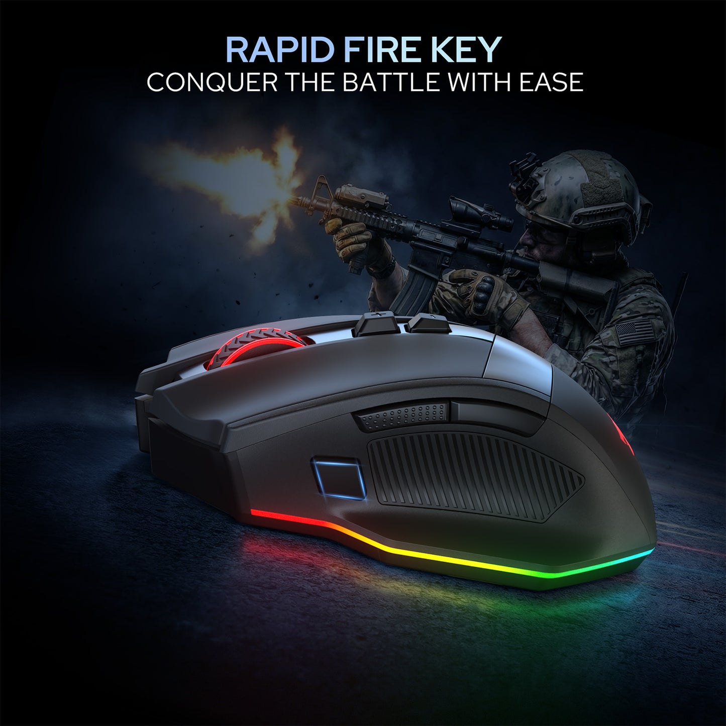 Redragon M923 Gaming Mouse, RGB, Wired, Black 