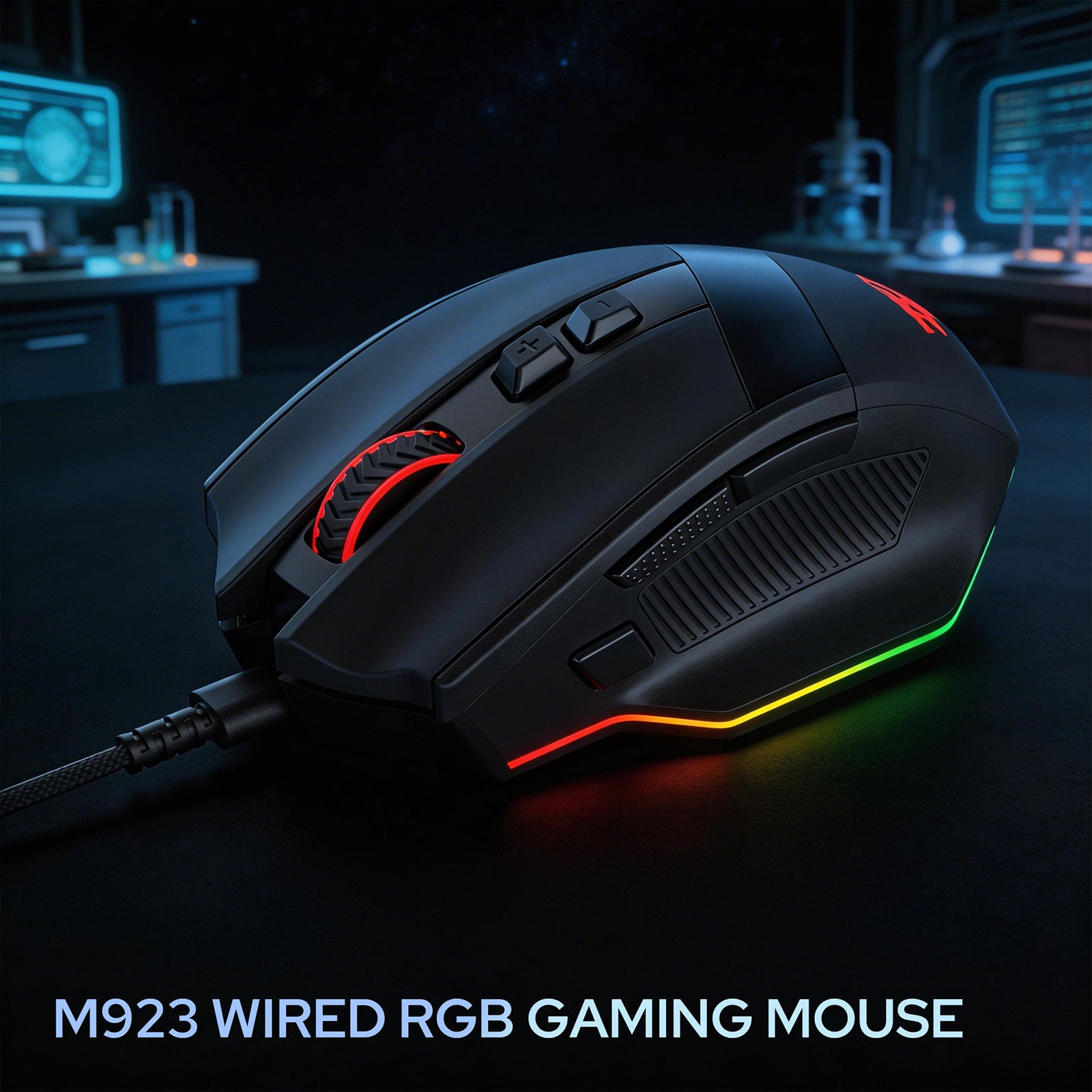 Redragon M923 Gaming Mouse, RGB, Wired, Black 