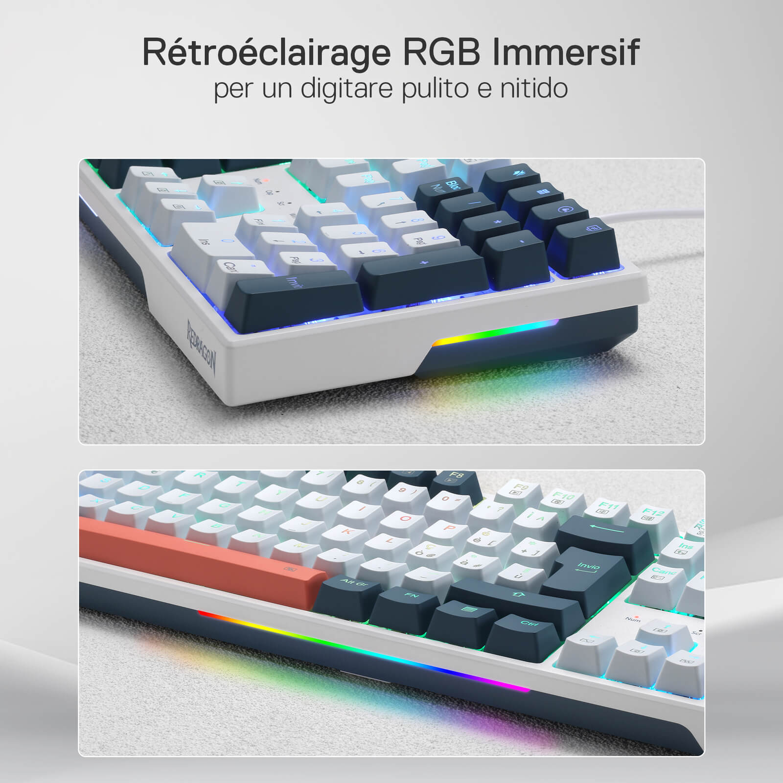 Redragon TRUNDLE K668 Hot-swappable Gaming Keyboard Mixed Color