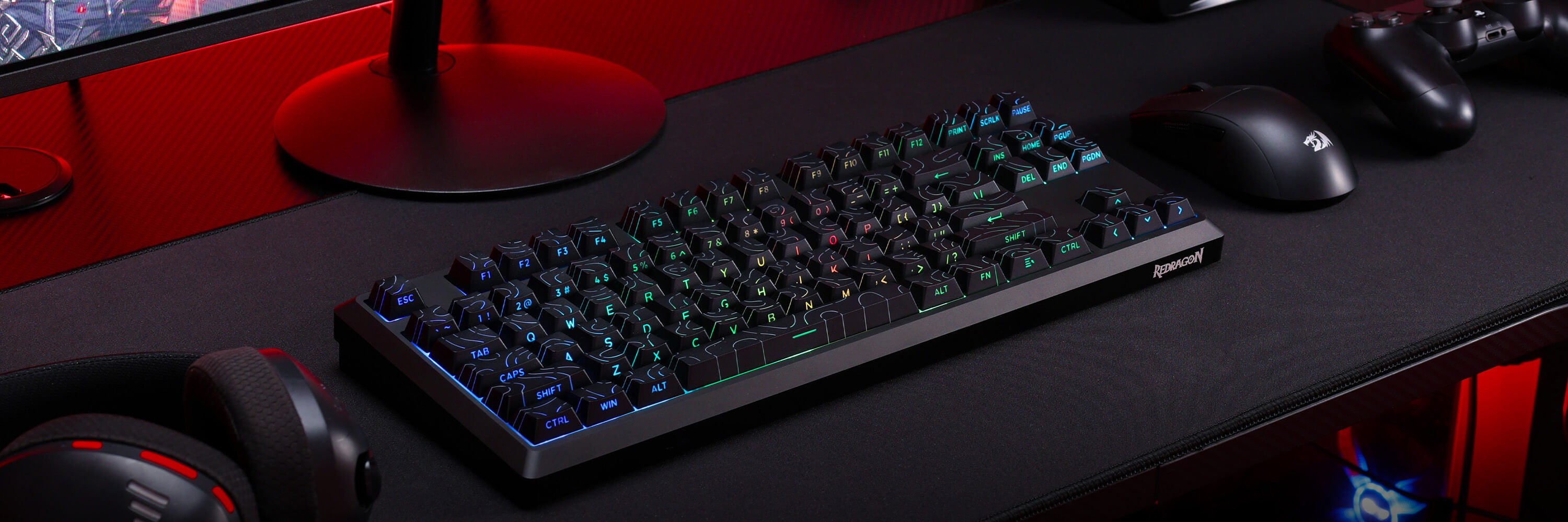 Redragon K737 PRO Wireless 87 Keys Gasket Gaming Keyboard, 80% Premium CNC Aluminum Mechanical Keyboard, Hot-Swap South-Facing LED Socket, 5-Layer Noise Dampening, Side-Printed PBT Contour Line Keycap