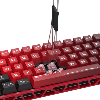 Redragon K753 HE Rapid Trigger Gaming Keyboard, 60% 61 Keys Wired Mechanical Keyboard w/Hype-Red Hollowed-Out Aluminum Base, Next-Gen UltraMag 100% POM Silky Rappid Trigger Magnetic Switch