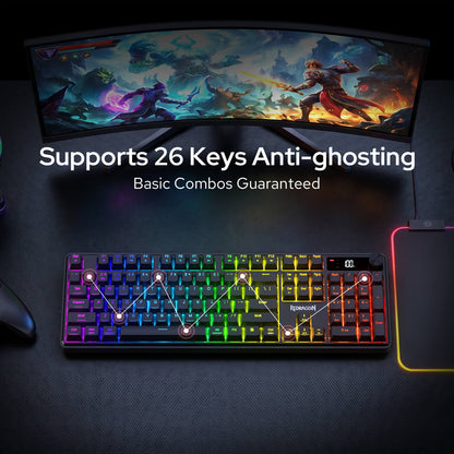 Redragon K526 PRO RGB Wireless Membrane Gaming Keyboard