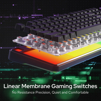 Redragon K526 PRO RGB Wireless Membrane Gaming Keyboard, Linear Switch; (Side Printed Font) 