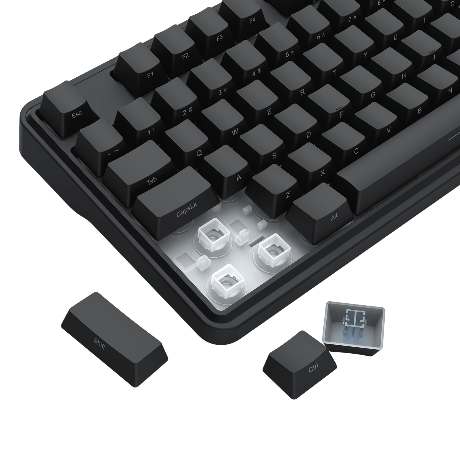 Redragon K526 PRO RGB Wireless Membrane Gaming Keyboard, 104 Keys Mechanical-Feel Keyboard w/LED Info Display, Media/Backlit Knob Control, Linear Switch & Software Supported (Side Printed Font)