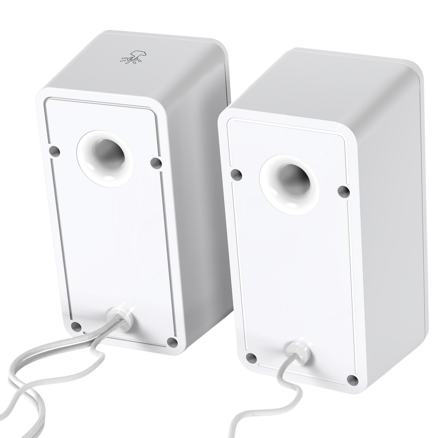 Redragon GS510 RGB Desktop Speakers, 2.0 Channel PC Computer Speaker with 4 Colorful LED Backlight Modes, Enhanced Bass and Easy-Access Volume Control, USB Powered w/ 3.5mm Cable, White