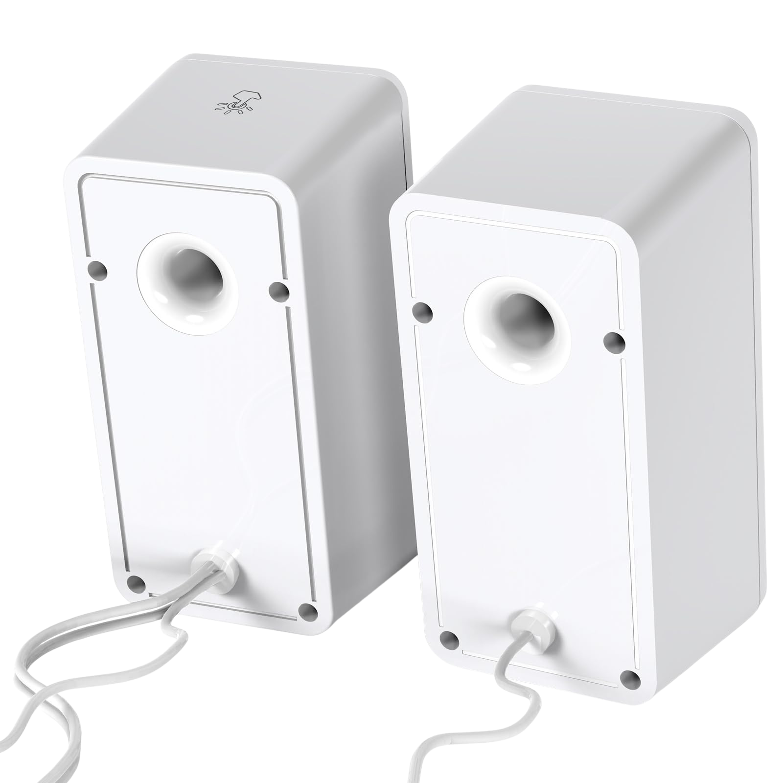 Redragon GS510 RGB Desktop Speakers, 2.0 Channel PC Computer Speaker with 4 Colorful LED Backlight Modes, Enhanced Bass and Easy-Access Volume Control, USB Powered w/ 3.5mm Cable, White