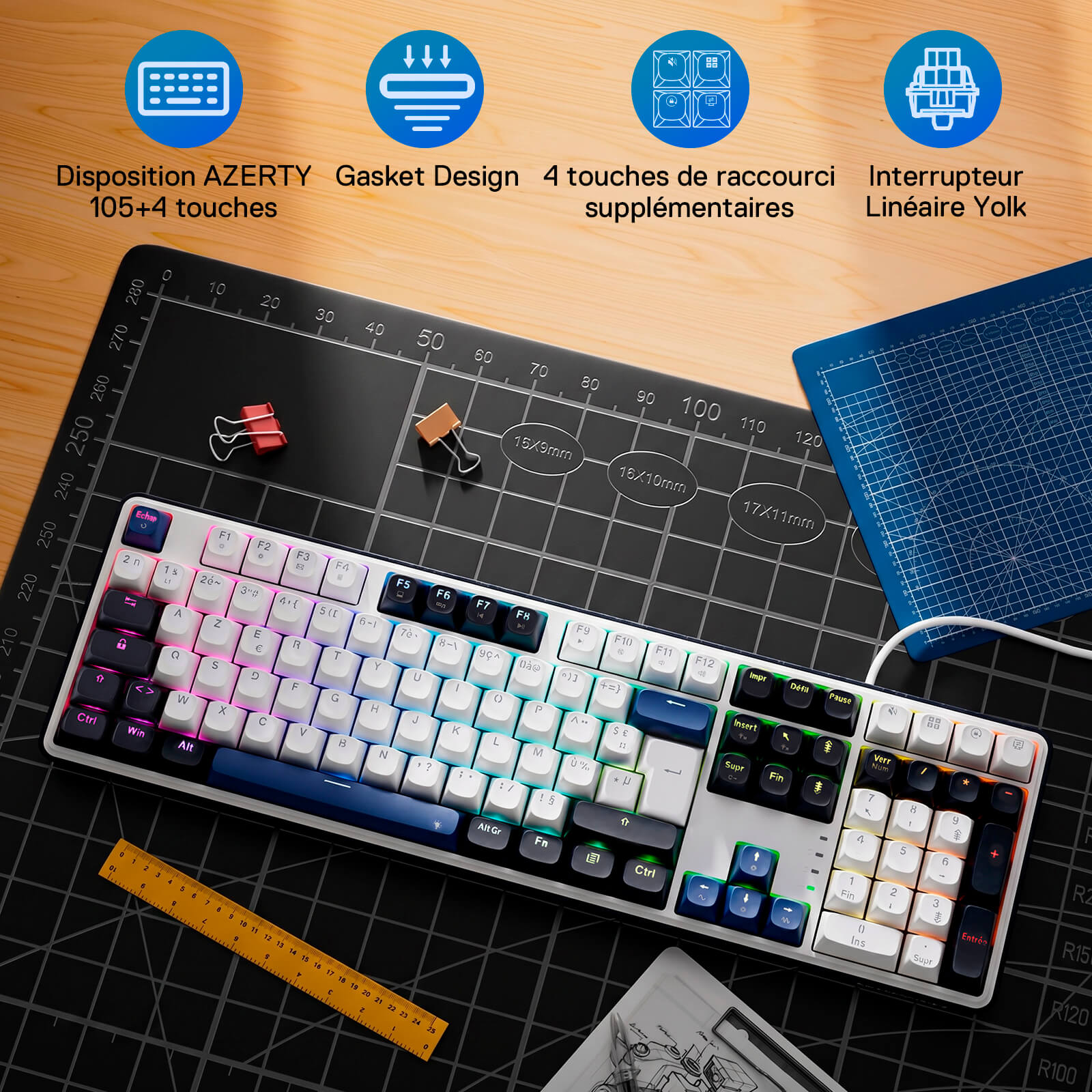 まるこ88 リップルエフェクト カキ仔 C Redragon WYVERN K689 Wired 108Keys Full Size Gasket RGB Gaming