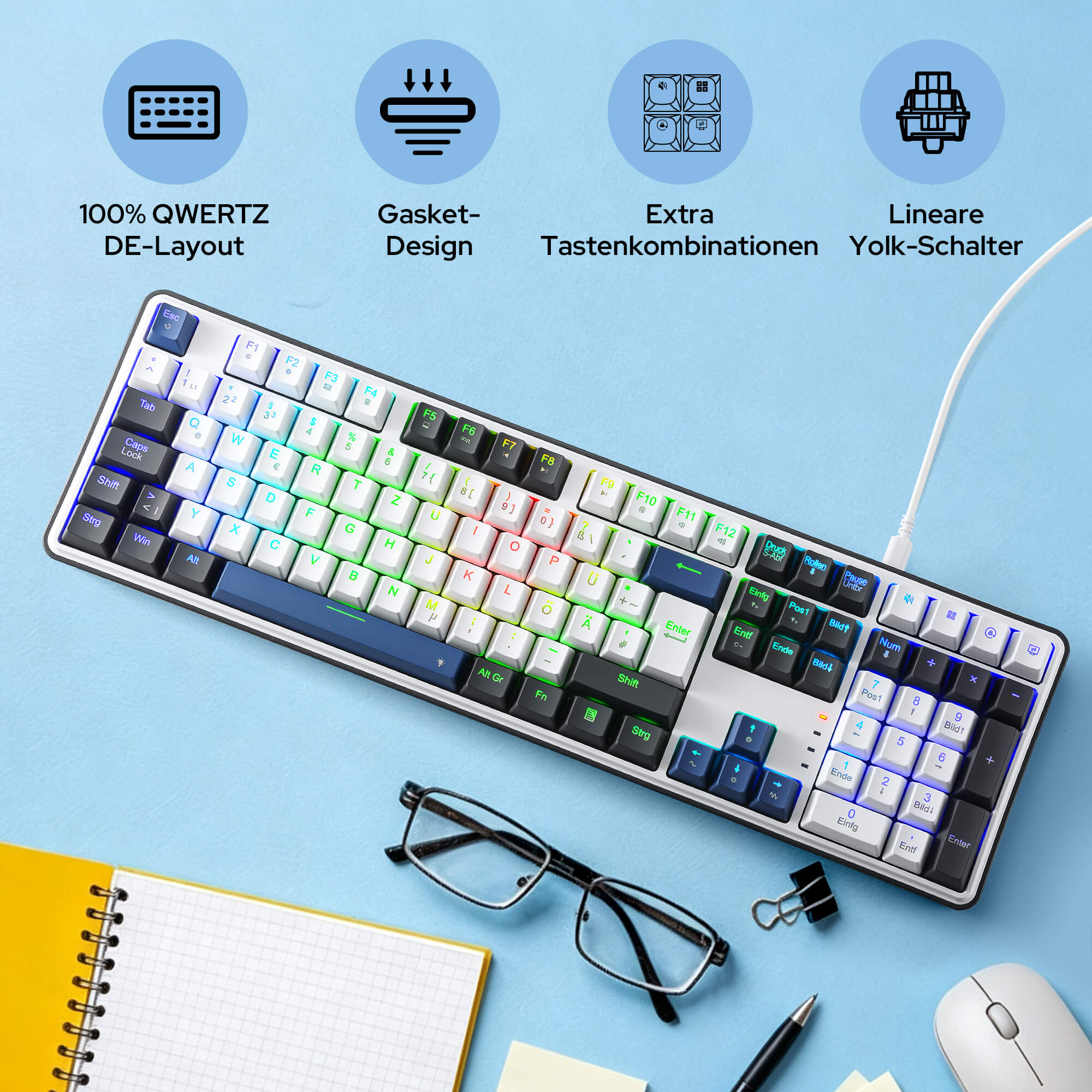 Redragon WYVERN K689 Wired 108Keys Full Size Gasket RGB Gaming