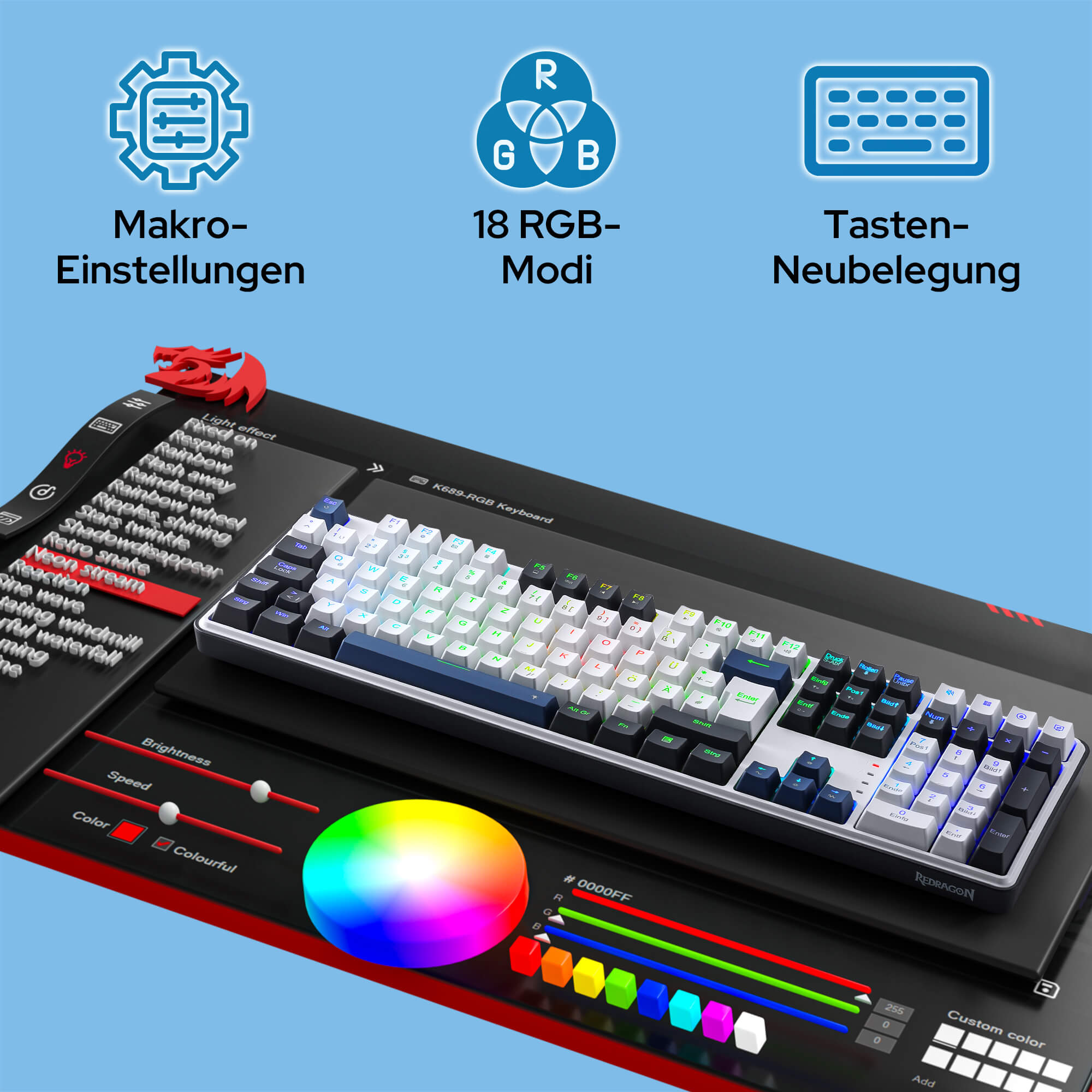 Redragon WYVERN K689 Wired 108Keys Full Size Gasket RGB Gaming