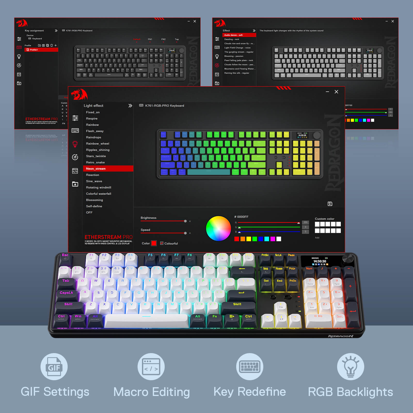 Redragon WYVERN K761 PRO Wireless Full Size Mechanical Keyboard