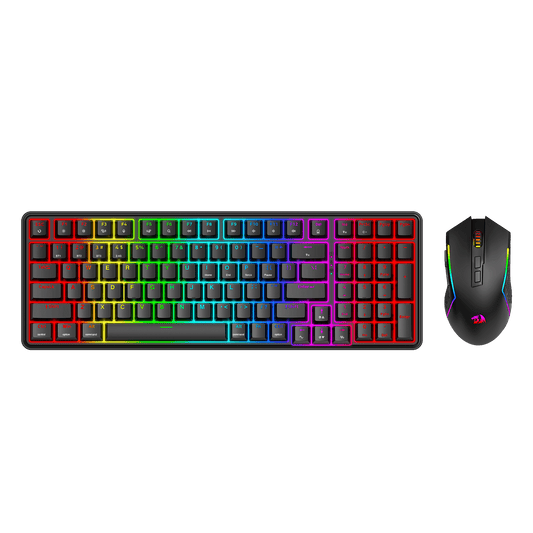 Redragon S162 3-Mode Wilreess Gaming Keyboard & Mouse Combo, 99 Keys K744 RGB GamingKeyboard and 8000 DPI M693 Gaming Mouse Bundle