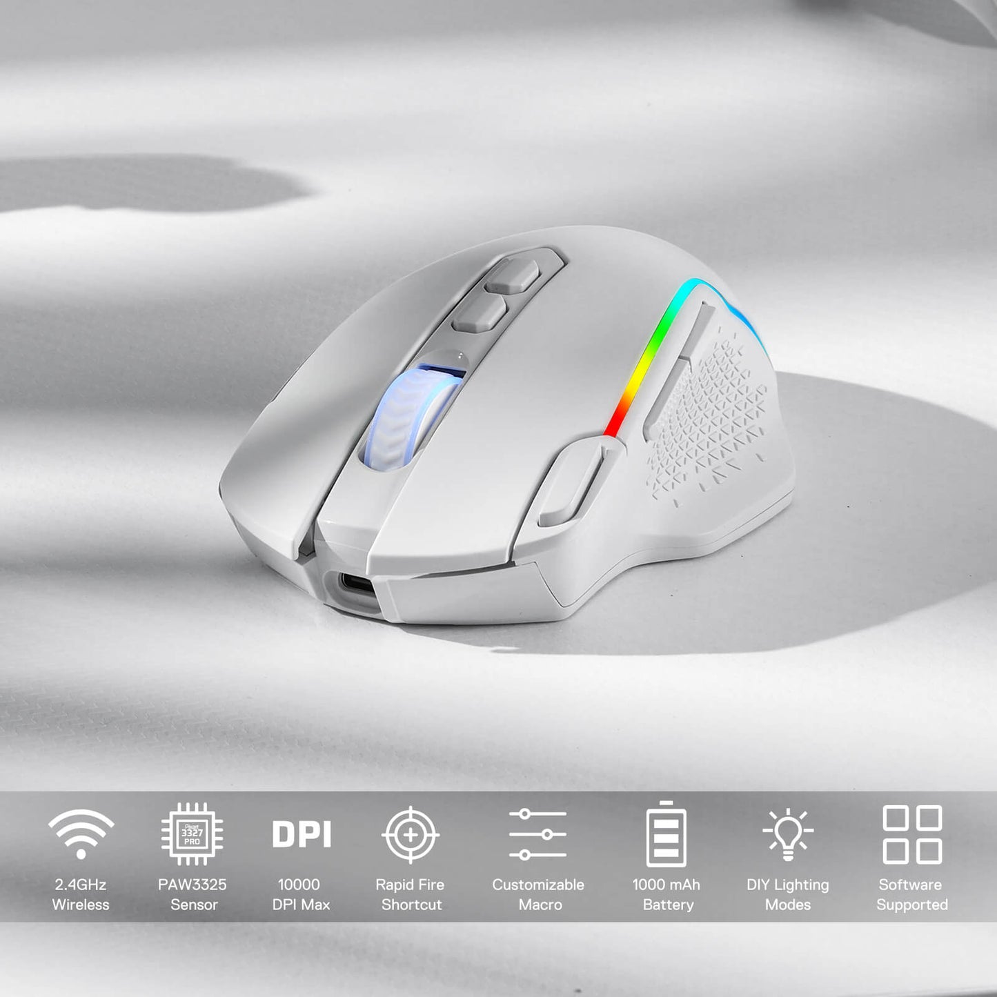 TAIPAN PRO M810 PRO Wireless white Gaming Mouse