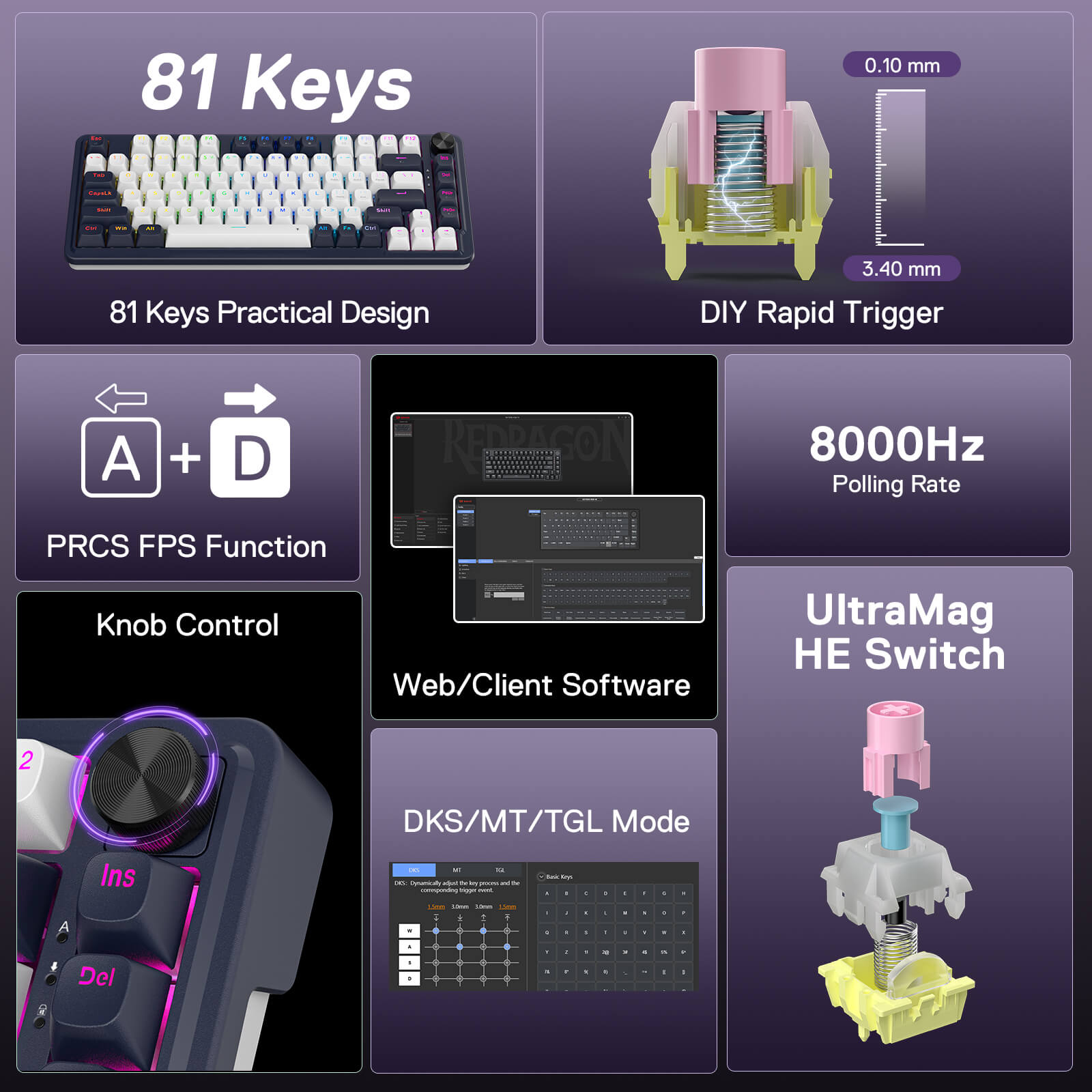 Redragon UCAL K673 HE Magnetic Gaming Keyboard | UltraMag Switches
