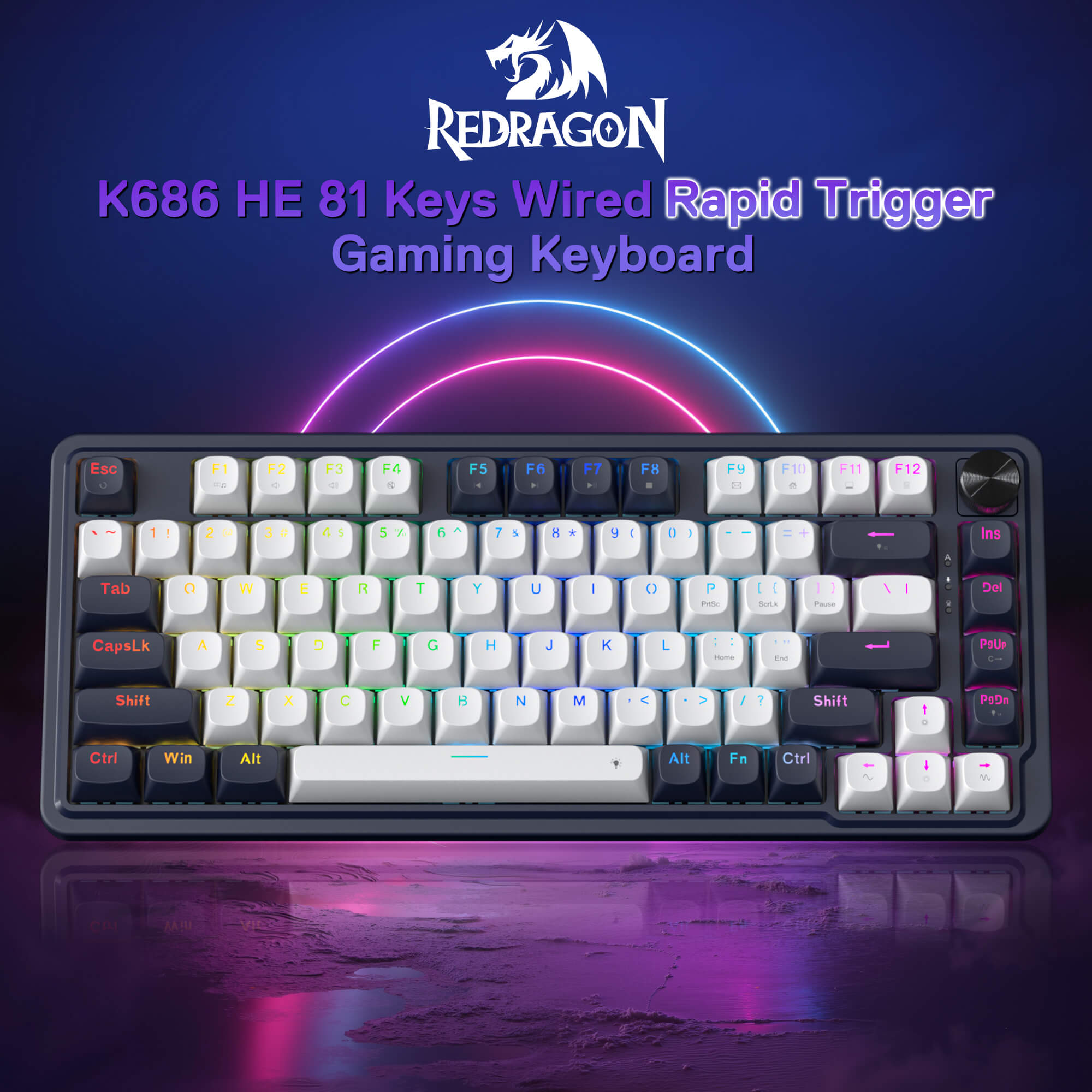 Redragon UCAL K673 HE Magnetic Gaming Keyboard | UltraMag Switches