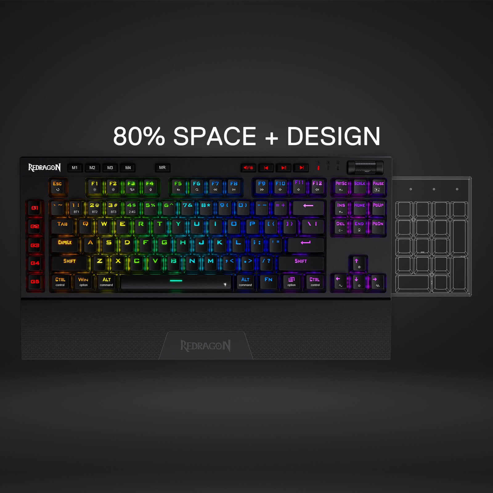 Redragon Wireless Gaming Keyboard | RGB Mechanical Keyboard | 87 Keys