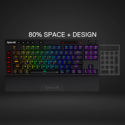 Redragon Wireless Gaming Keyboard | RGB Mechanical Keyboard | 87 Keys