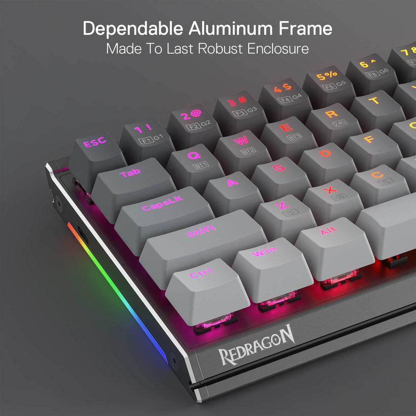 Redragon K641 SHACO 65% Wired Aluminum Mechanical Keyboard w/ Sound ...