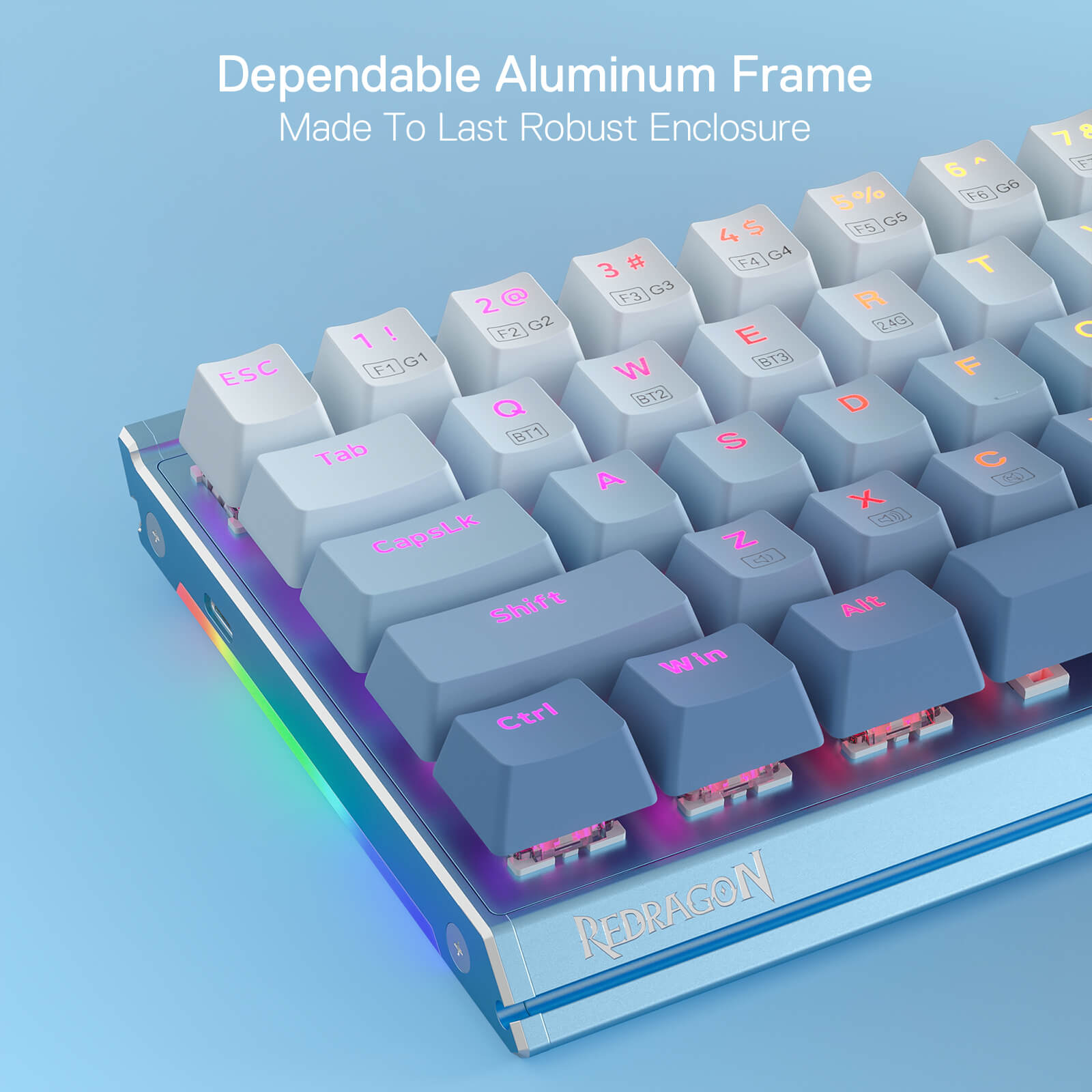 Redragin Shaco Redragon K641 SHACO 65% Wired Aluminum Mechanical Keyboard w/ Sound ...
