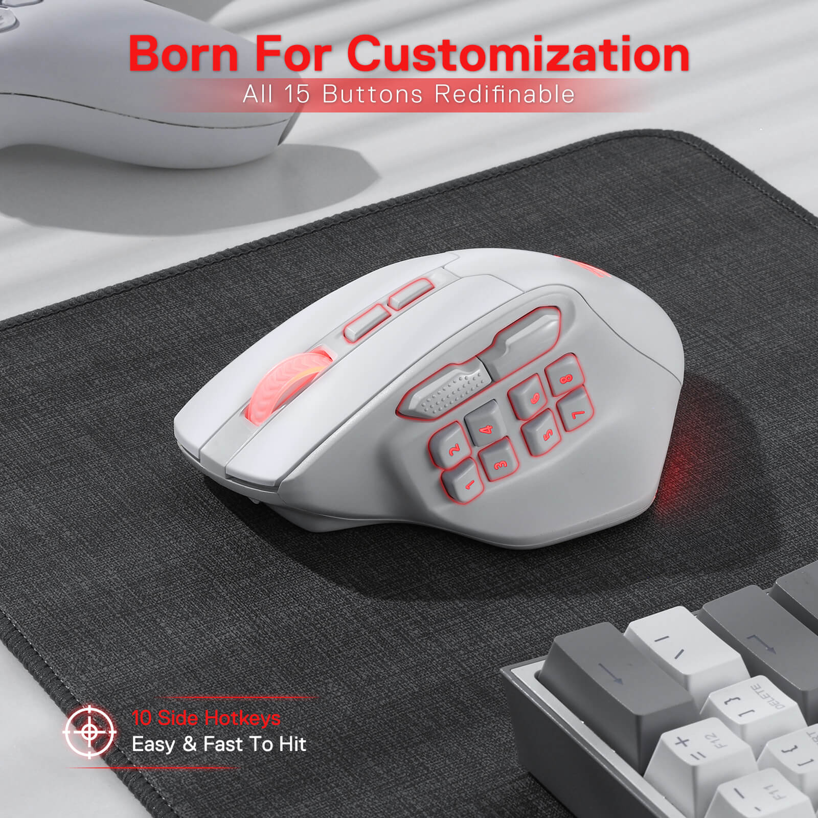 Redragon M811 PRO Wireless MMO Gaming Mouse