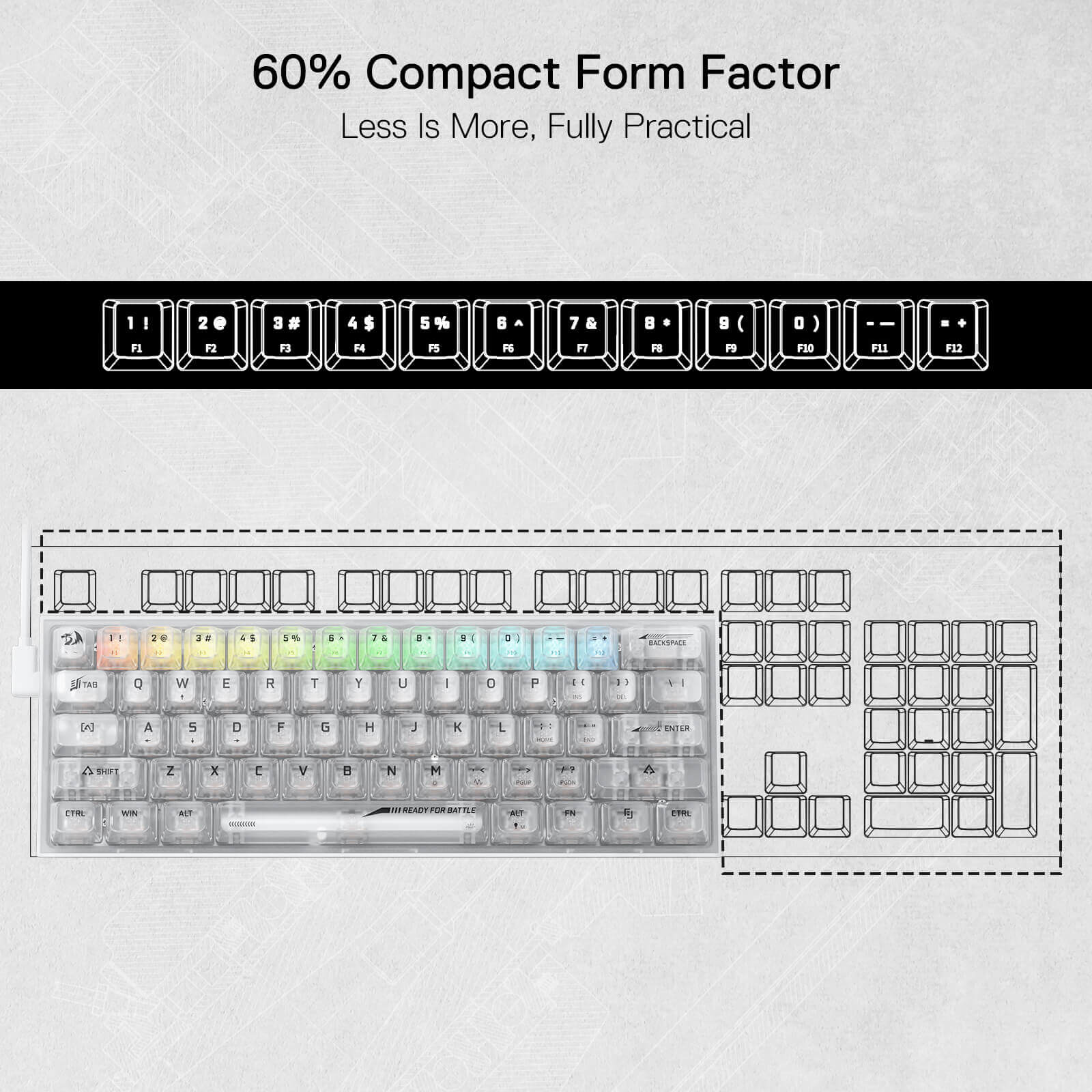 redragonK617SEFull-TransparentMechanicalKeyboard