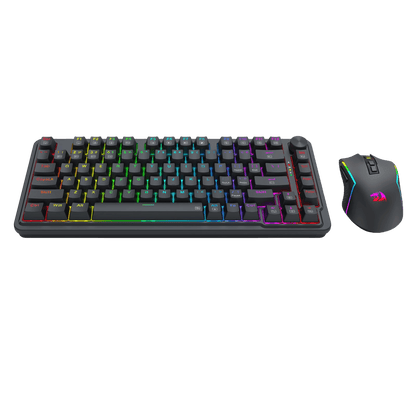 Redragon S168 3-Mode Wilreess Gaming Keyboard & Mouse Combo, 81 Keys K673 PRO RGB Gasket Keyboard and 8000 DPI M693 Gaming Mouse Bundle, Convenient Shared Dongle