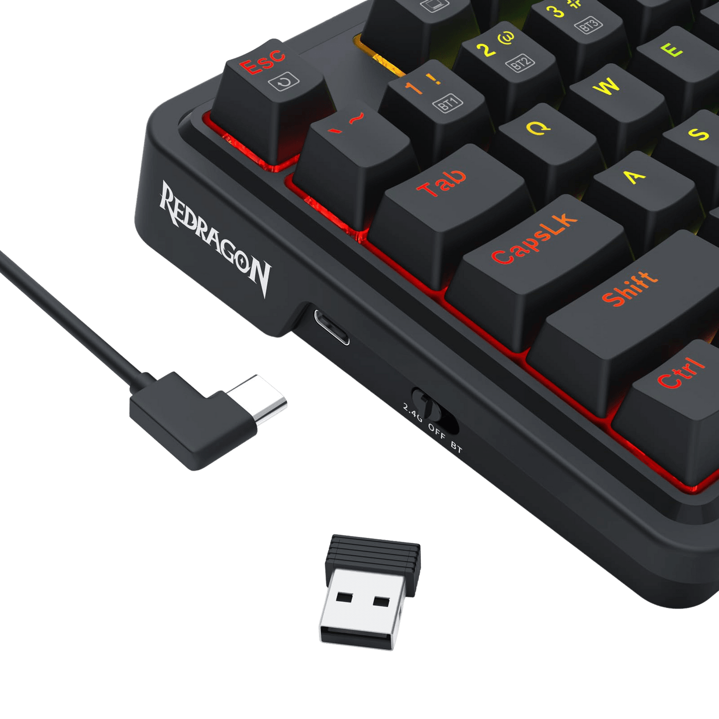 Redragon S168 3-Mode Wilreess Gaming Keyboard & Mouse Combo, 81 Keys K673 PRO RGB Gasket Keyboard and 8000 DPI M693 Gaming Mouse Bundle, Convenient Shared Dongle