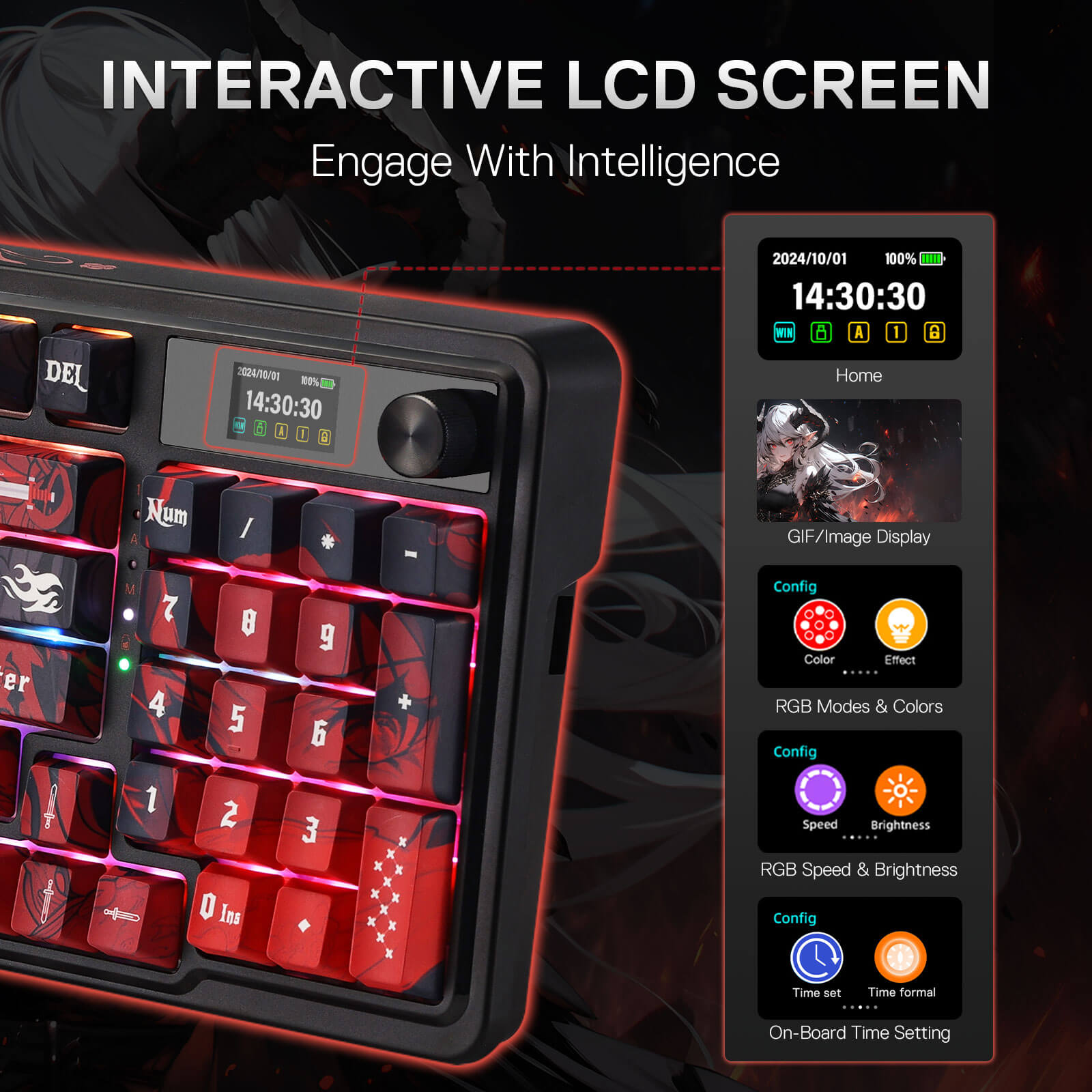 Redragon ARTEMIS K719 PRO 96% Anime Keyboard w/Smart Display