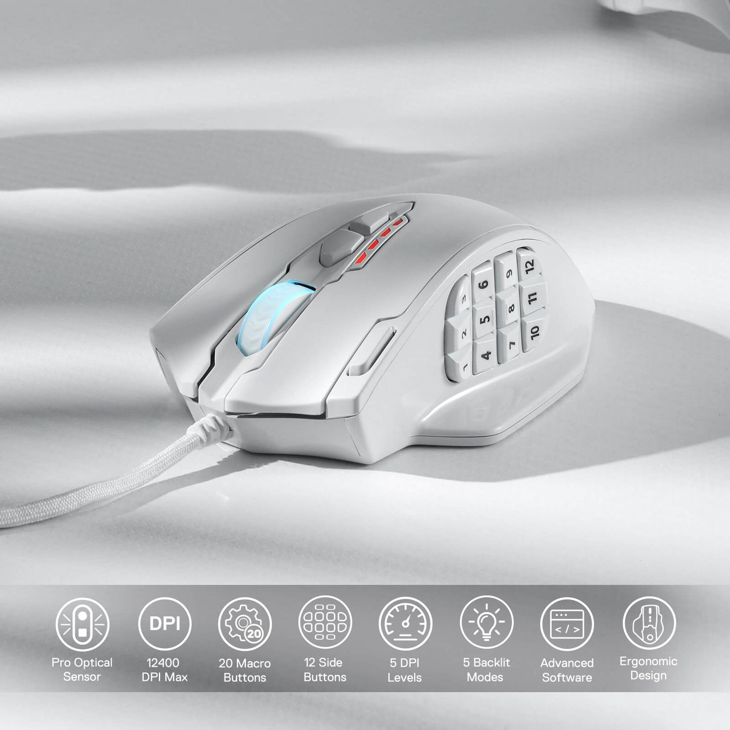 redragon m908 white mouse