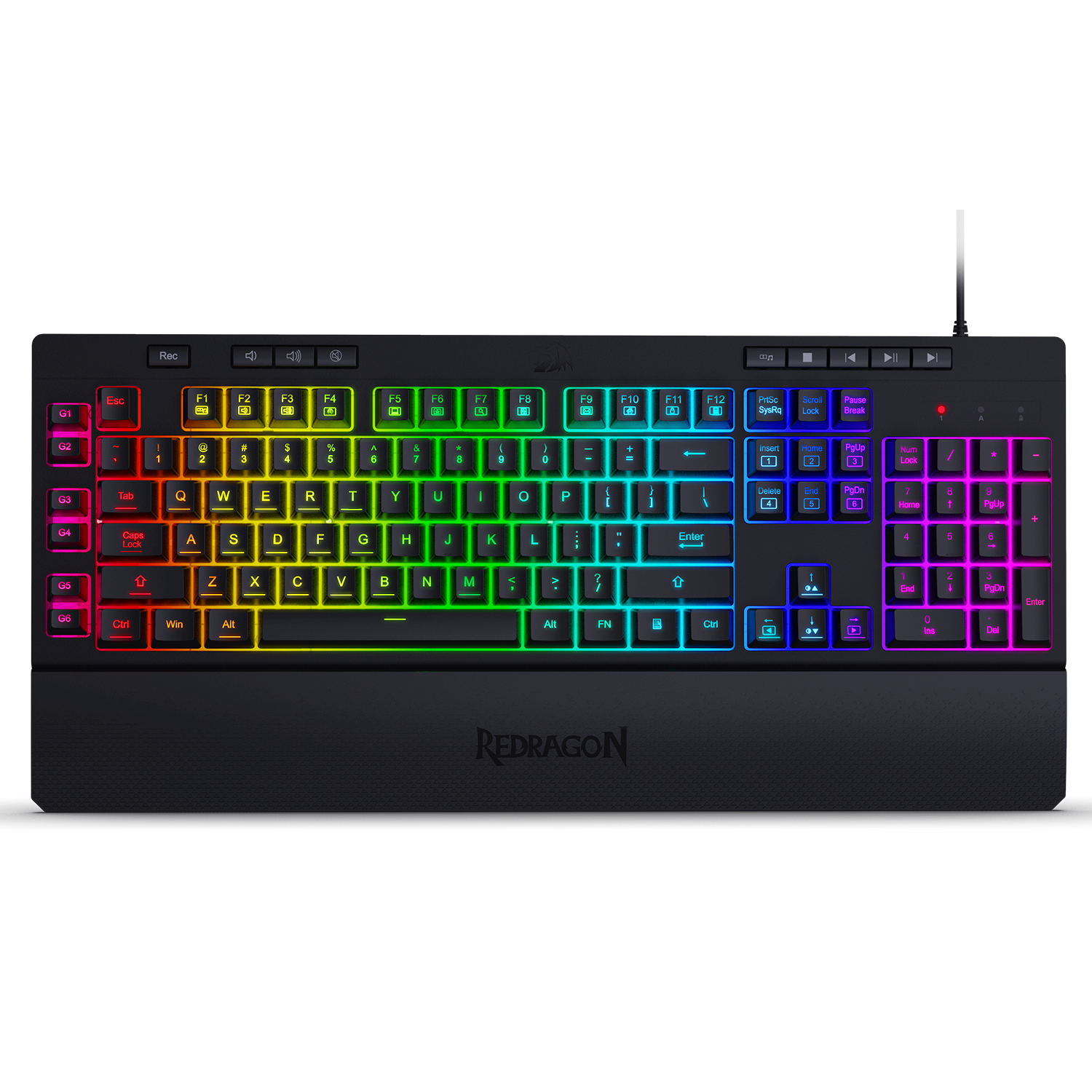 Redragon K512 SHIVA RGB Membrane Gaming Keyboard with Multimedia Keys | Quiet Mechanical Feeling Keyboard | Cheap Gaming Keyboard