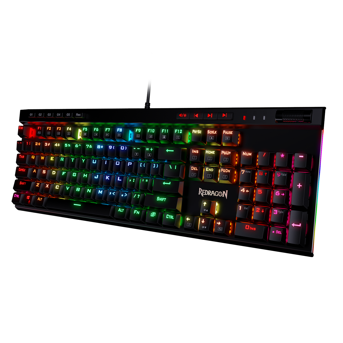 Redragon K580 VATA RGB LED Backlit Mechanical Gaming Keyboard with Macro Keys & Dedicated Media Controls