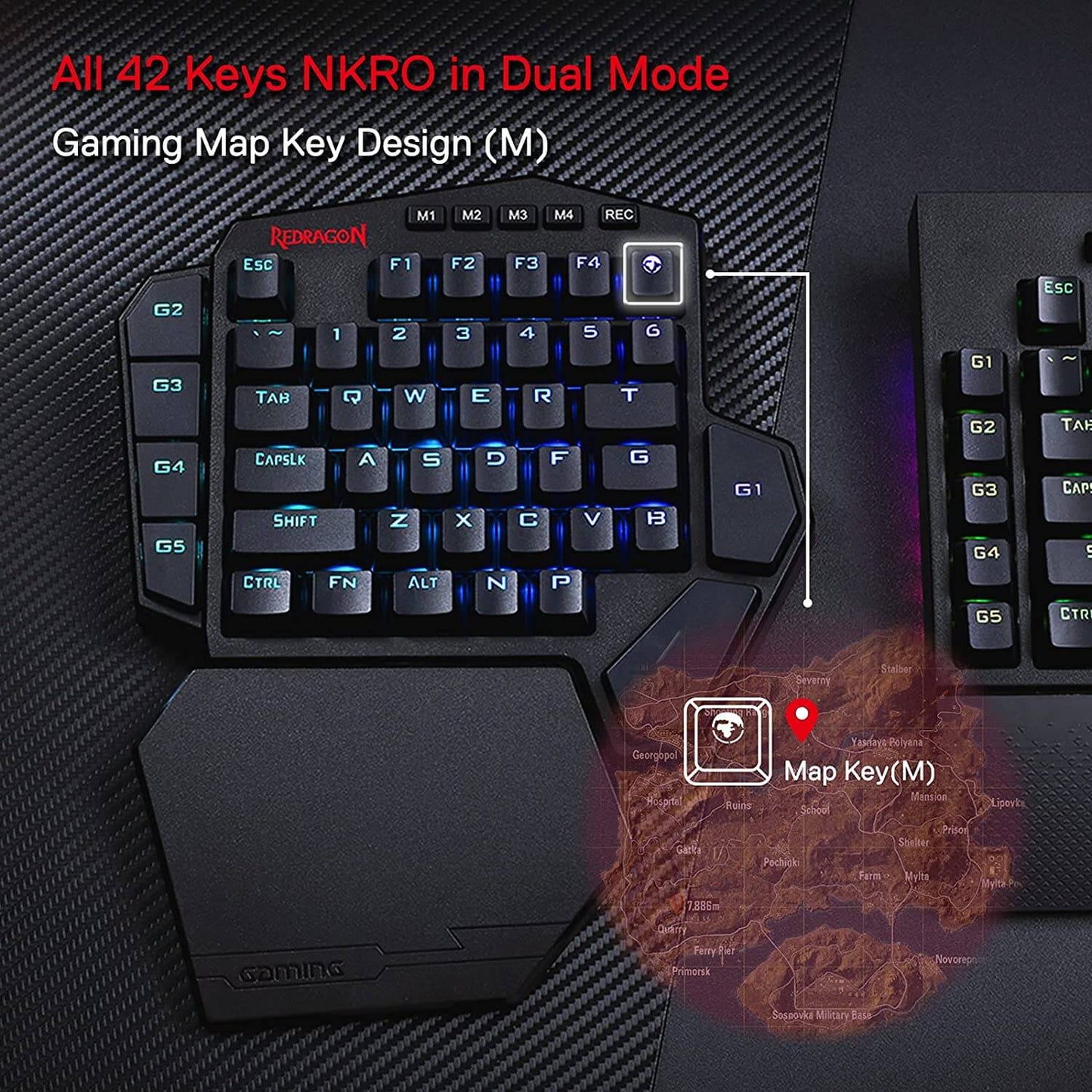 Redragon K585 DITI Wireless One-Handed Mechanical Keyboard brown switch