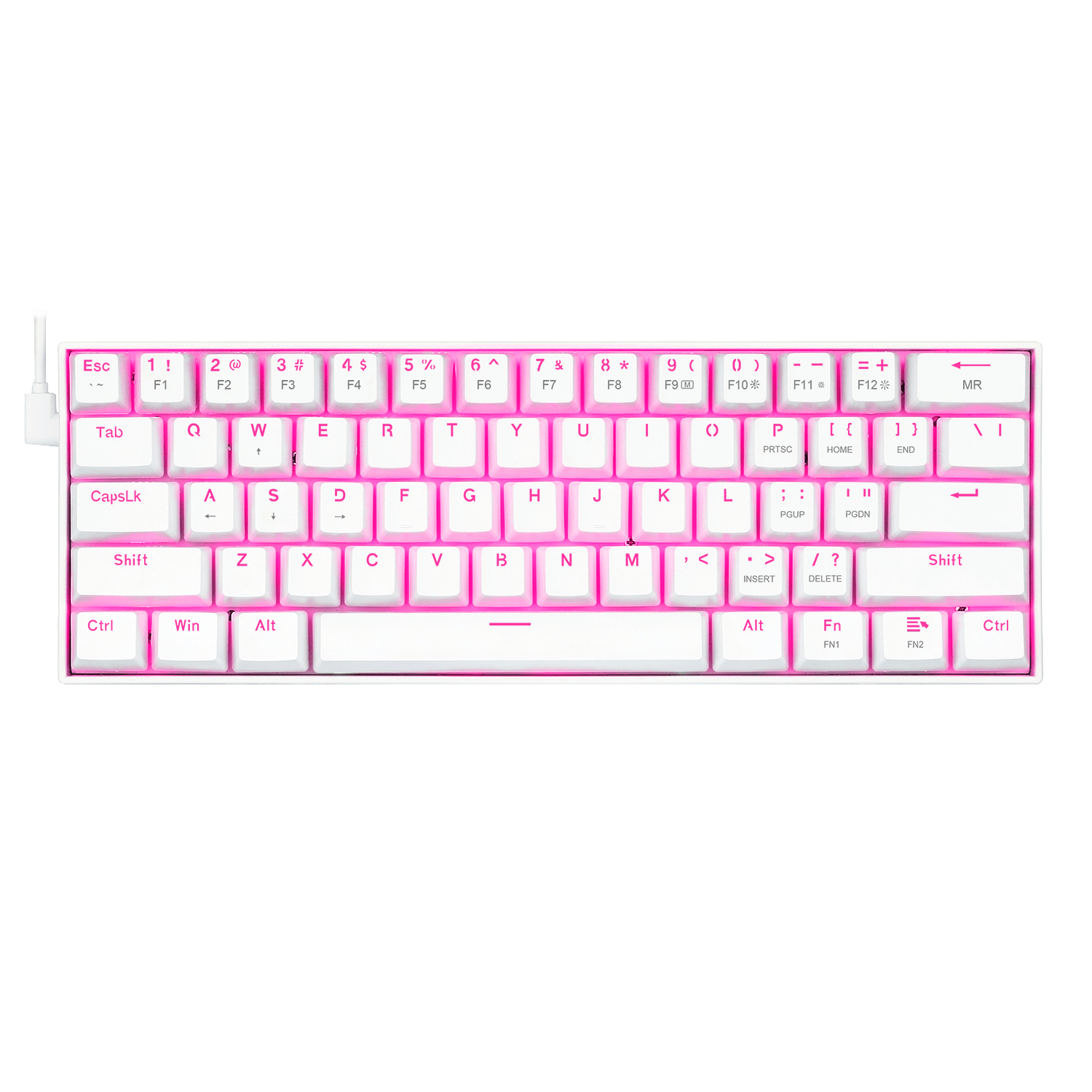 Redragon K630 60% Mechanical Gaming Keyboard Pink LED Backlit