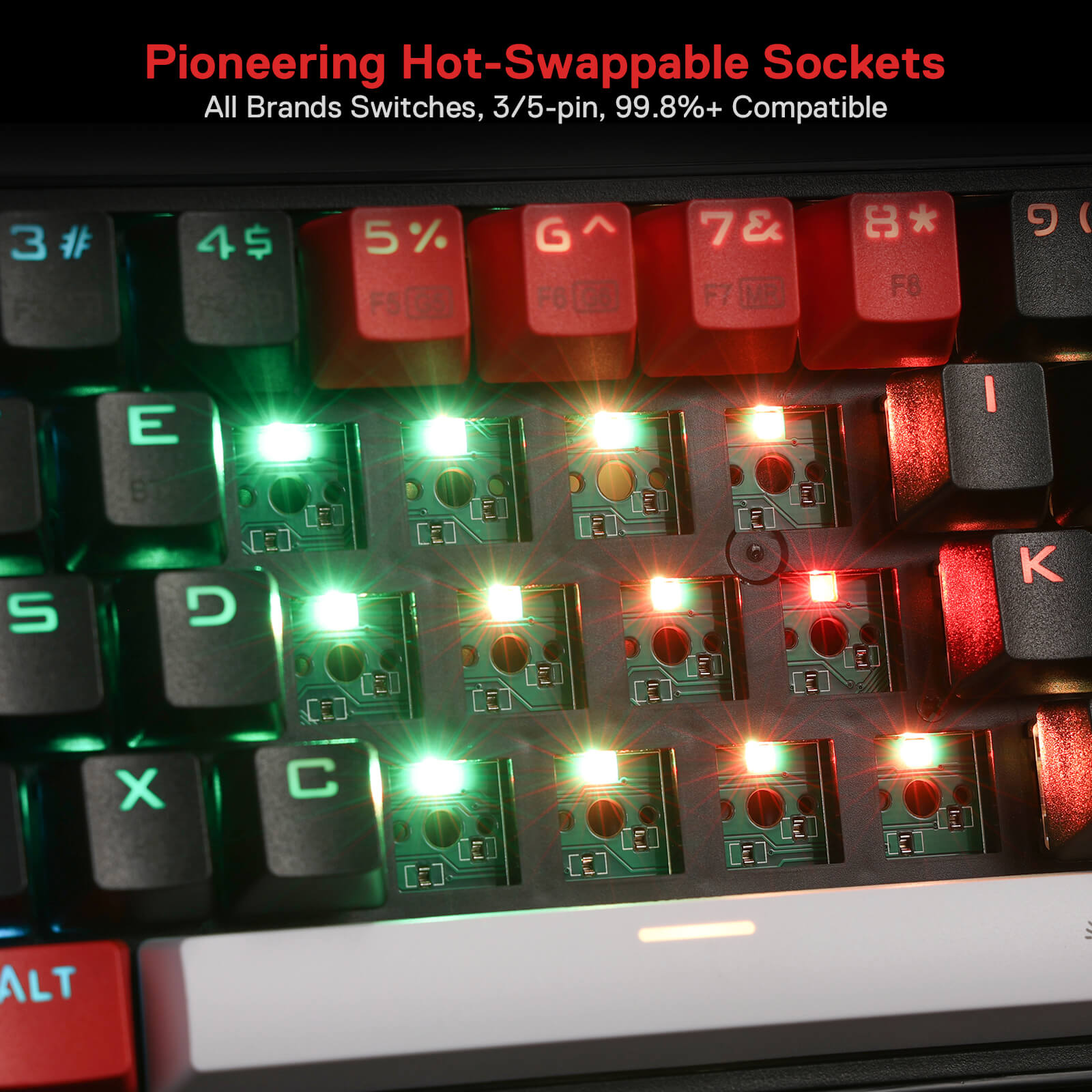 68 Keys Hot-Swappable Compact Mechanical Keyboard
