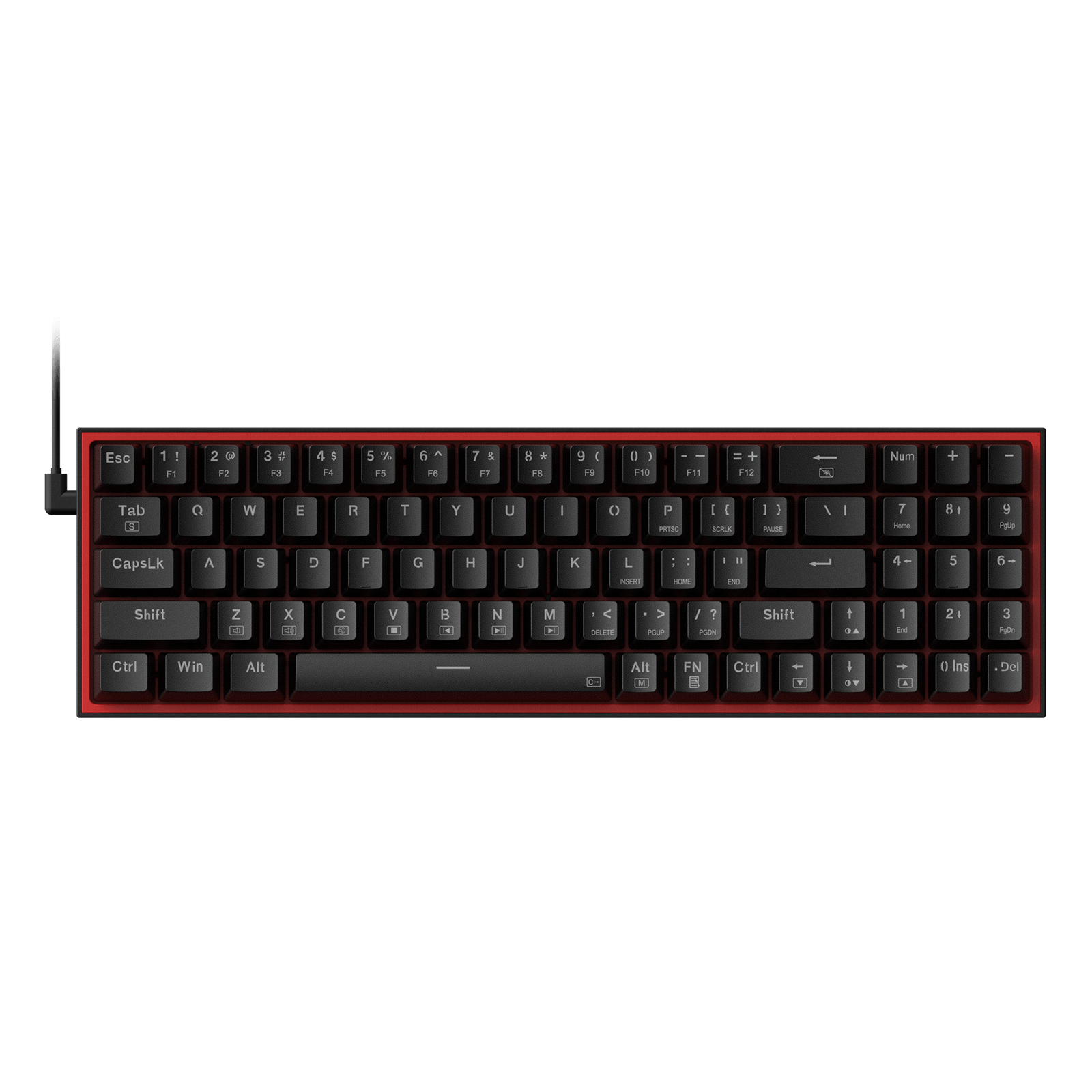 Redragon K628 Pollux 75% Wired RGB Gaming Keyboard, 78 Keys Compact Mechanical Keyboard w/100% Hot-Swap Socket, Free-Mod Plate Mounted PCB & Dedicated Arrow Keys, Quiet Red Switch