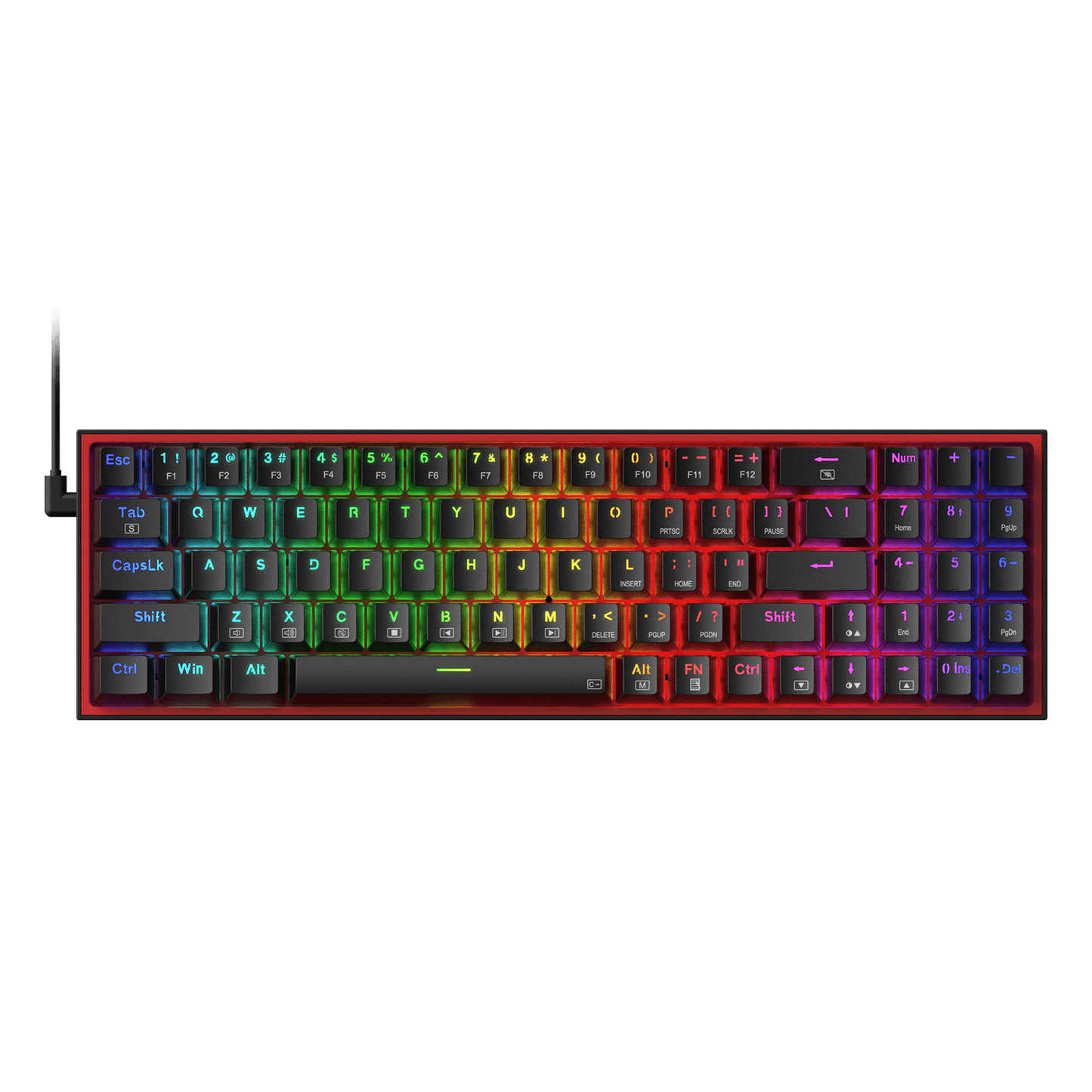 Redragon K628 Pollux 75% Wired RGB Gaming Keyboard, 78 Keys Compact Mechanical Keyboard w/100% Hot-Swap Socket, Free-Mod Plate Mounted PCB & Dedicated Arrow Keys, Quiet Red Switch