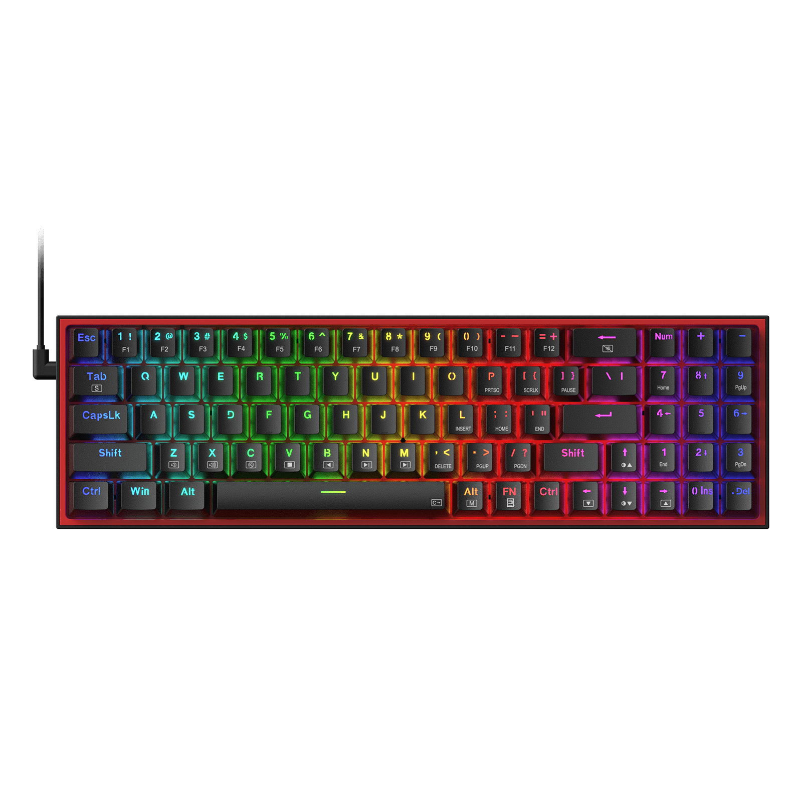 Redragon K628 Pollux 75% Wired RGB Gaming Keyboard, 78 Keys Compact Mechanical Keyboard w/100% Hot-Swap Socket, Free-Mod Plate Mounted PCB & Dedicated Arrow Keys, Quiet Red Switch