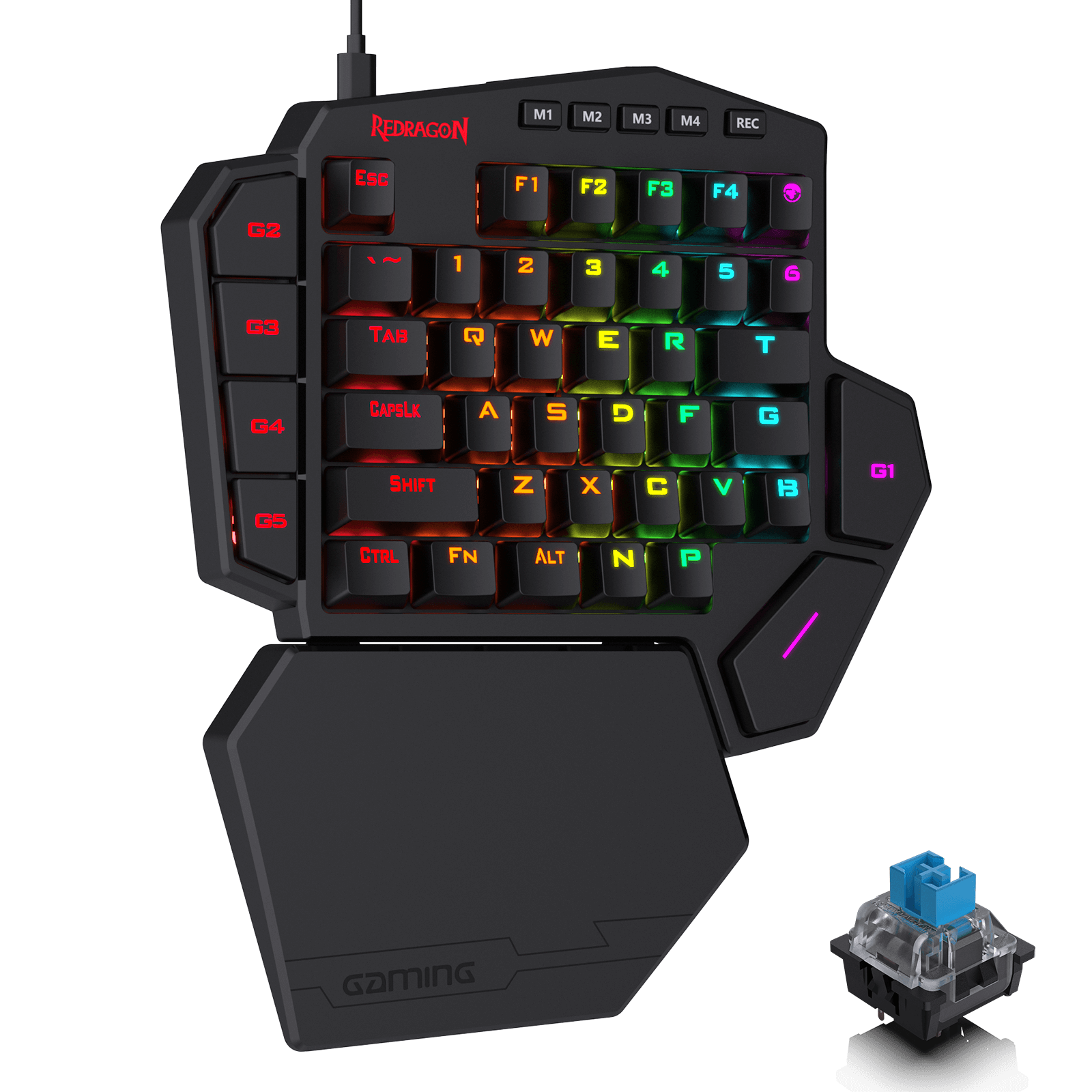 Redragon K585 DITI One-Handed Mechanical Gaming Keyboard | Left Hand ...
