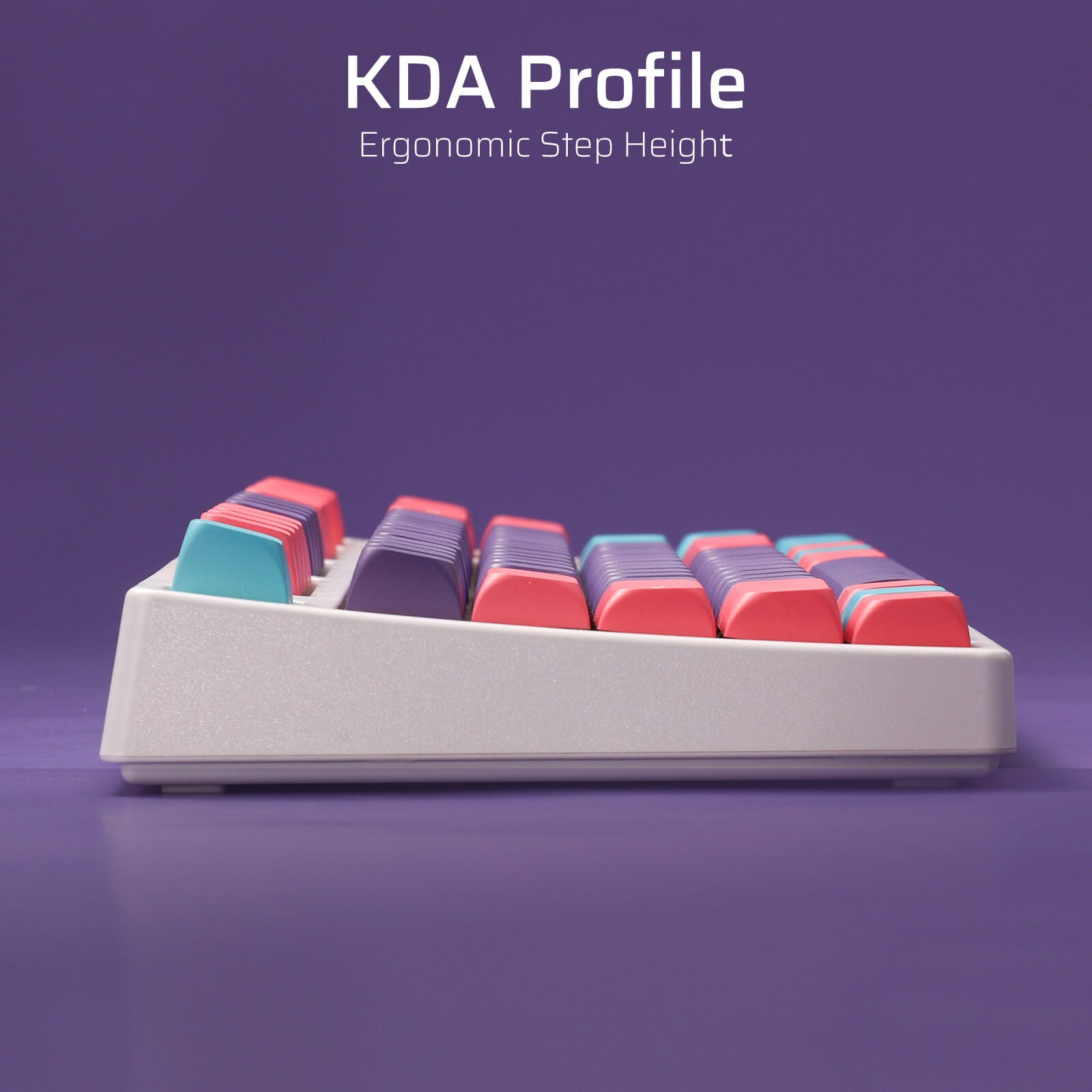 PBT Double Shot 112-Key Sublimation Keycaps Set, KDA Profile for ANSI Layout 61/68/84/87/98/104 Keys Mechanical Keyboard, with Keycap Puller - (Only Keycaps), Neon Purple