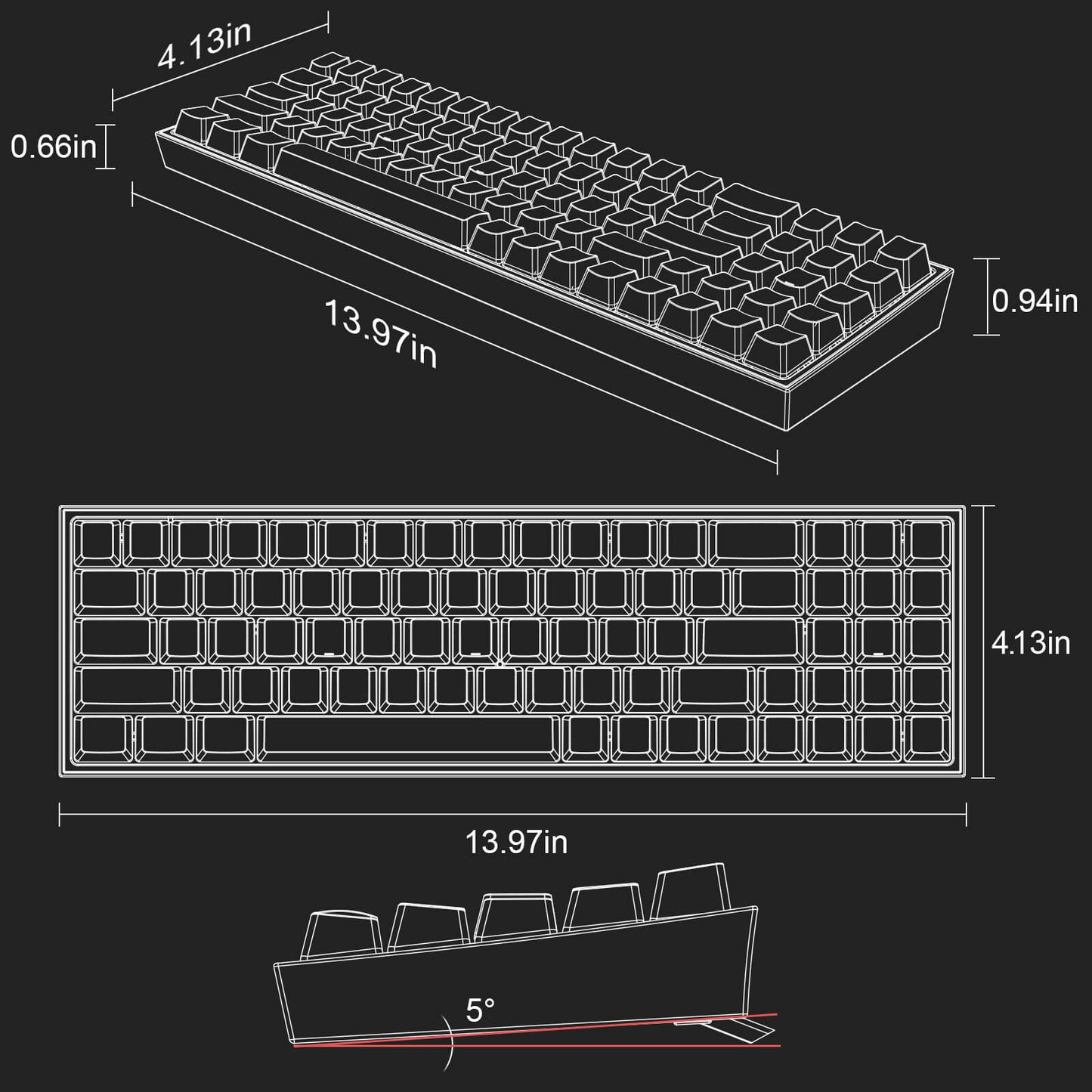 Hot-Swappable Compact Mechanical Keyboard wHot-Swap Free-Mod PCB Socket