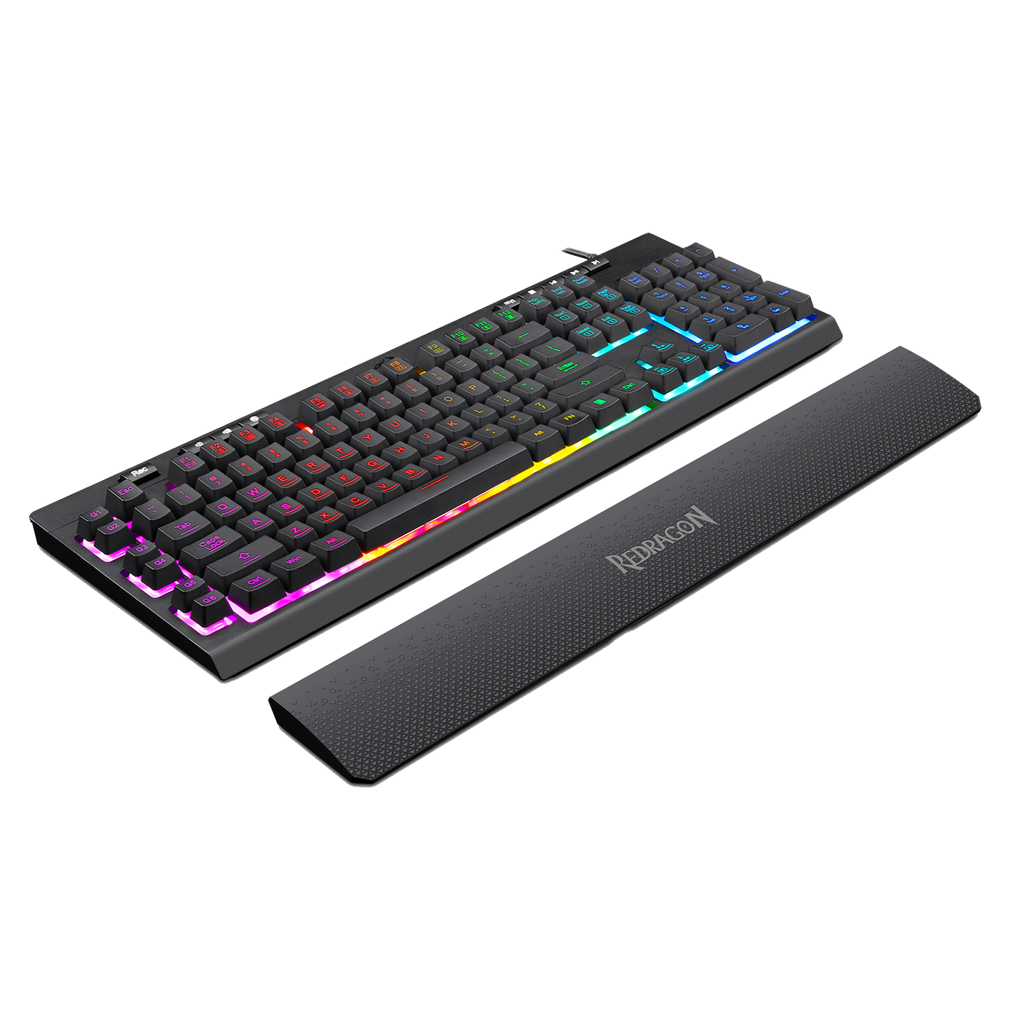 6 Extra On-Board Macro Keys, Dedicated Media Control, Detachable Wrist Rest