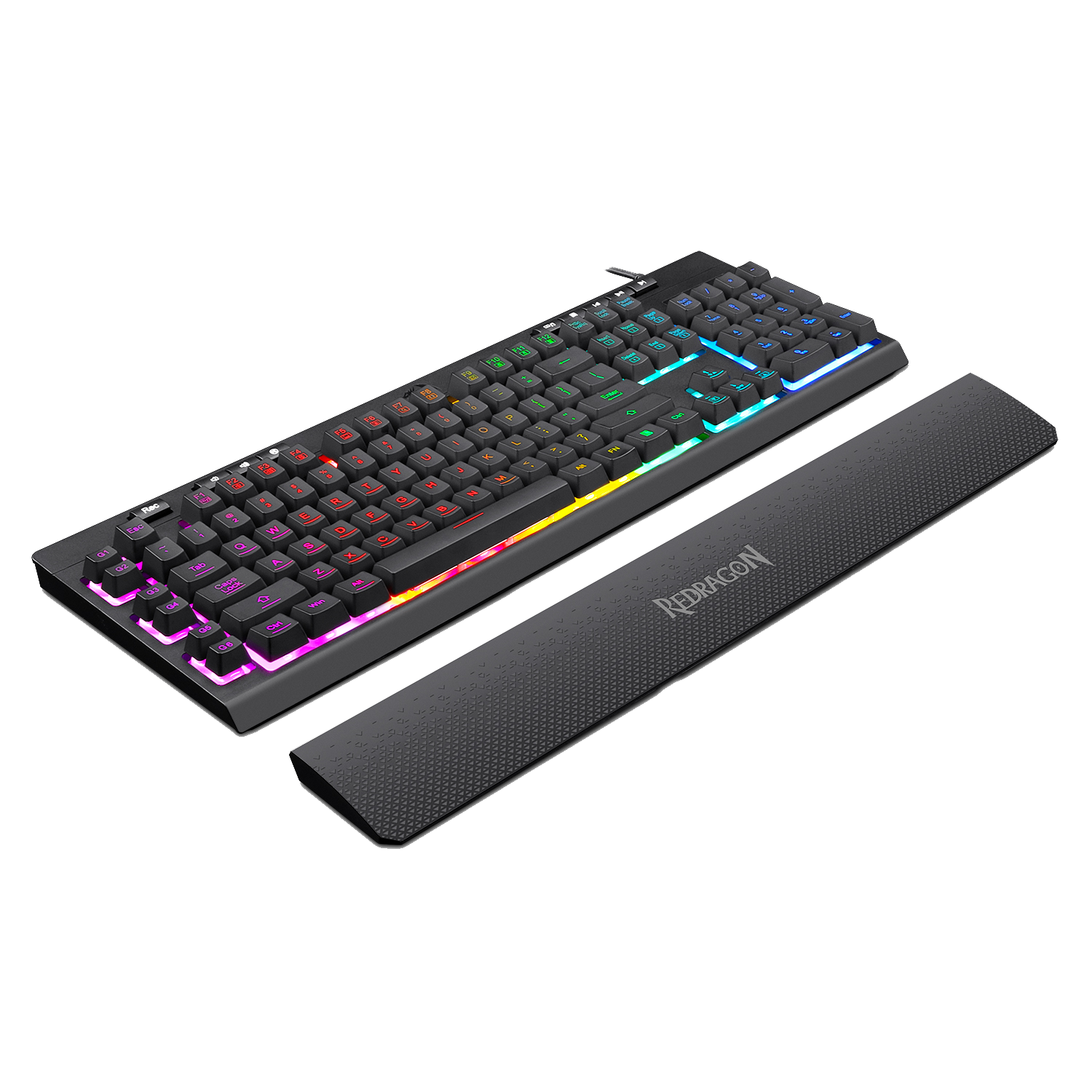 6 Extra On-Board Macro Keys, Dedicated Media Control, Detachable Wrist Rest