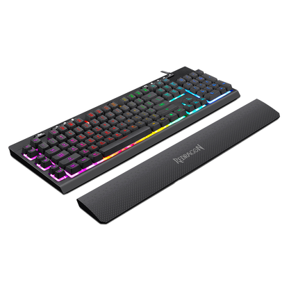 6 Extra On-Board Macro Keys, Dedicated Media Control, Detachable Wrist Rest