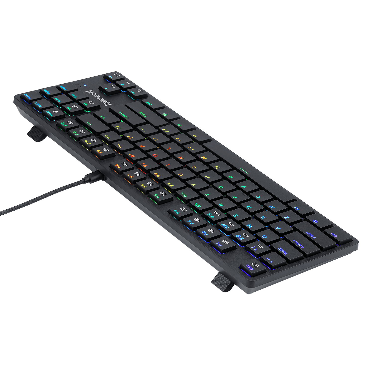 5.0 Bluetooth/2.4 Ghz/Wired Tri-Mode TKL Low Profile Compact Keyboard w/Durable 1900mAh Battery & Tactile Brown Switches