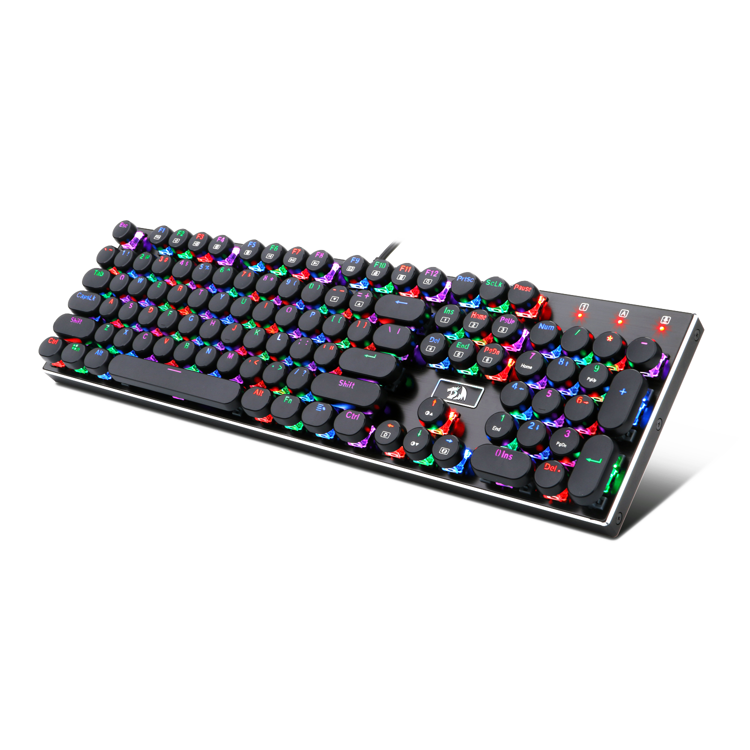Redragon K556-RK Round Keys RGB LED Backlit Mechanical Gaming Keyboard (Open-Box)