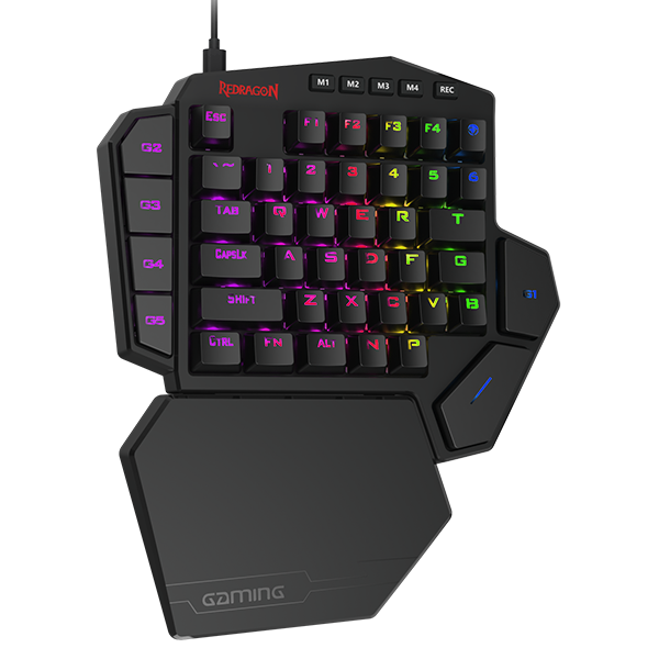 Redragon K585 DITI (Open-box) One-Handed Mechanical Gaming Keyboard with Blue Switches | RGB LED Backlit | 42 Keys | Left Hand Mini Keypad For Mobile Game
