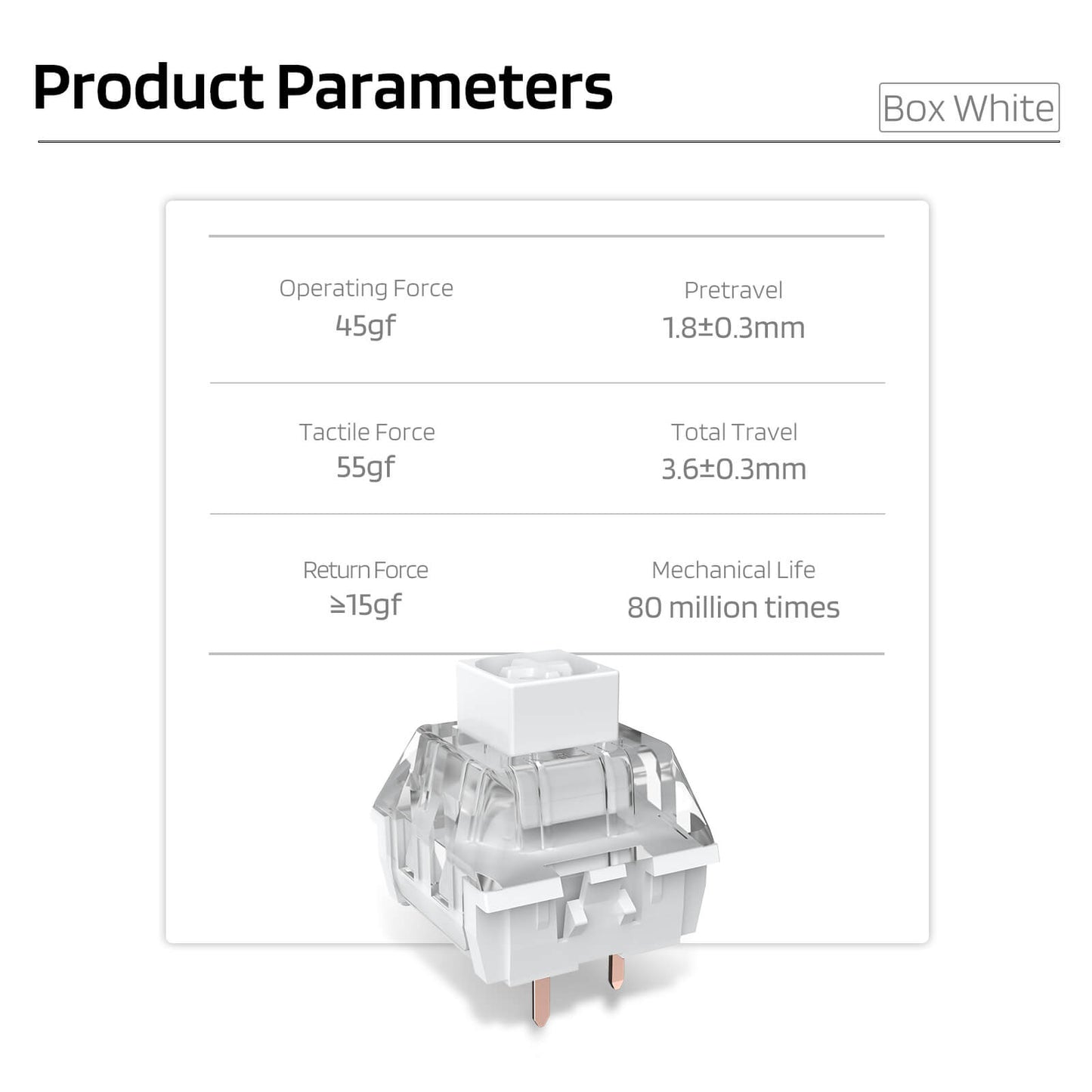 Kailh x Box Switches White for Mechanical Gaming Keyboard DIY