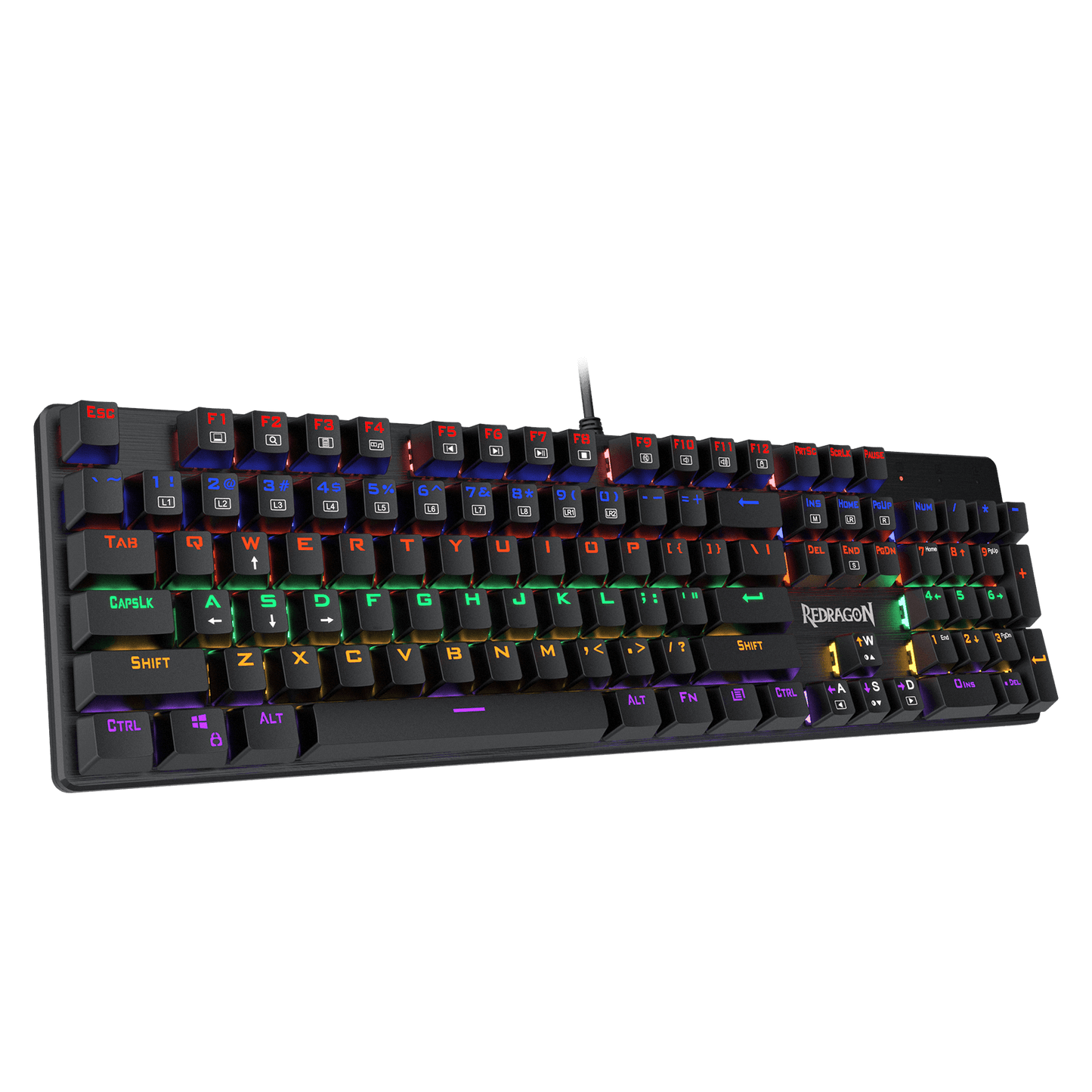 redragon Rainbow Backlit Ergonomic Keyboard